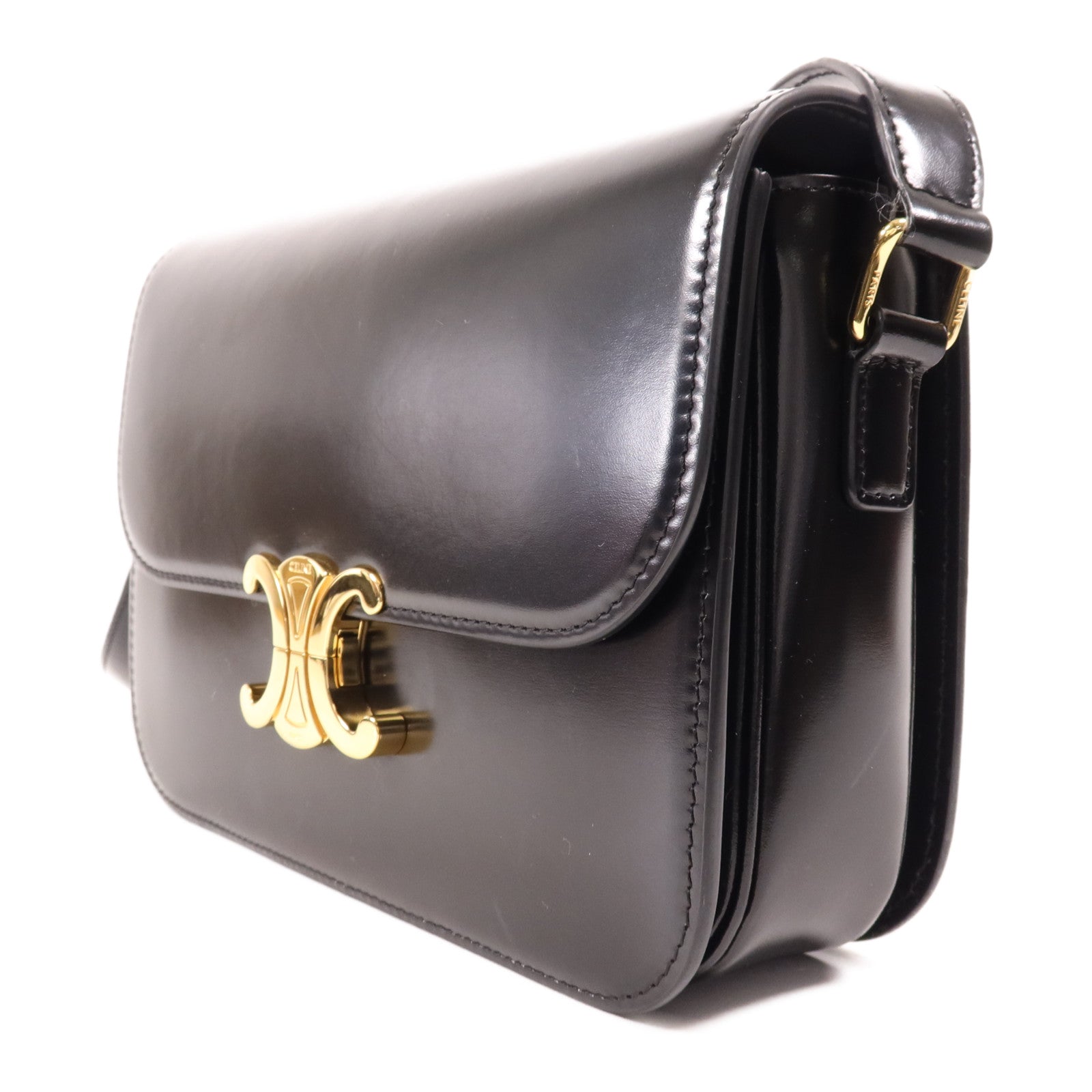 CELINE 牛皮皮革Triomphe金扣肩背袋