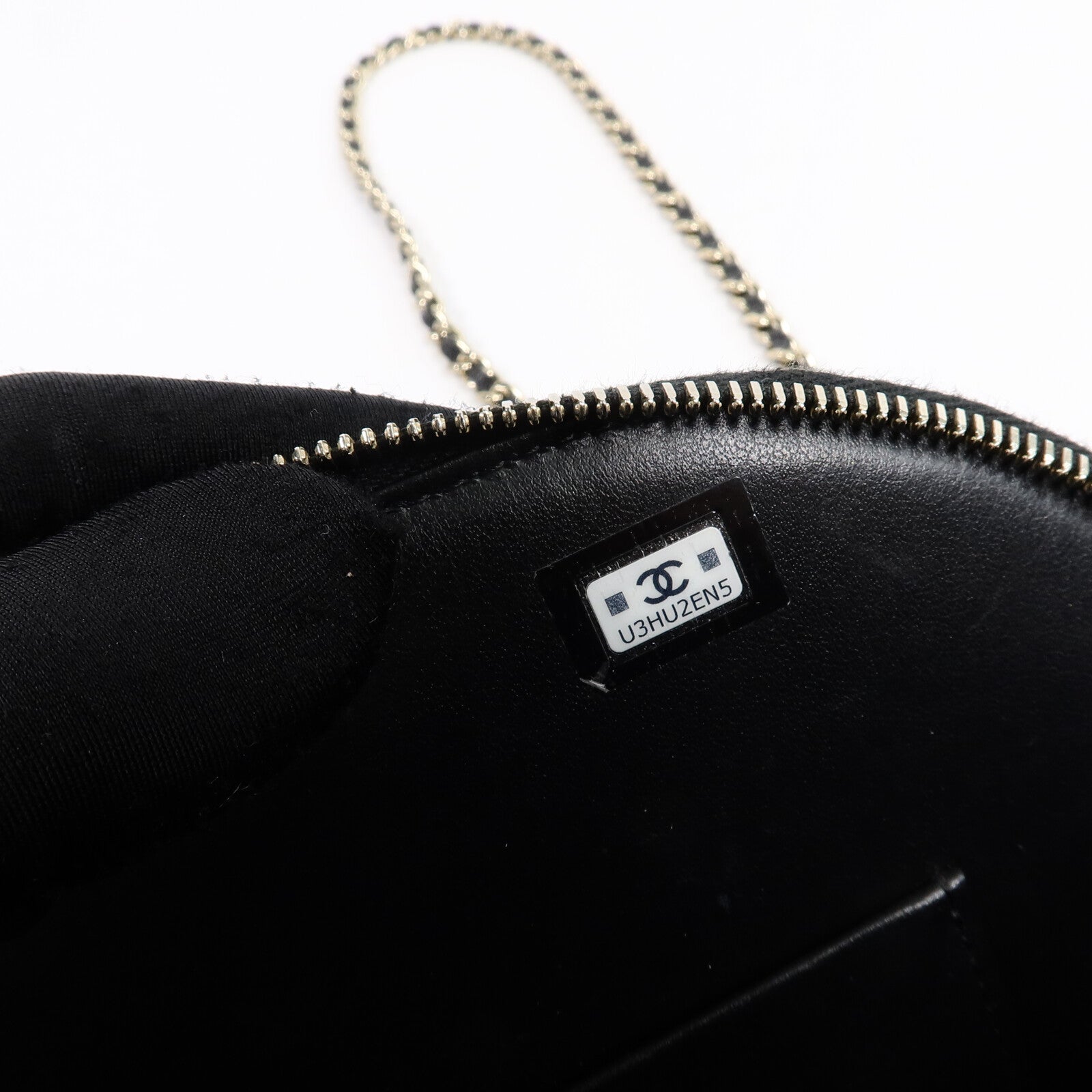 CHANEL 牛皮皮革Bowling Bag鏈帶肩背袋