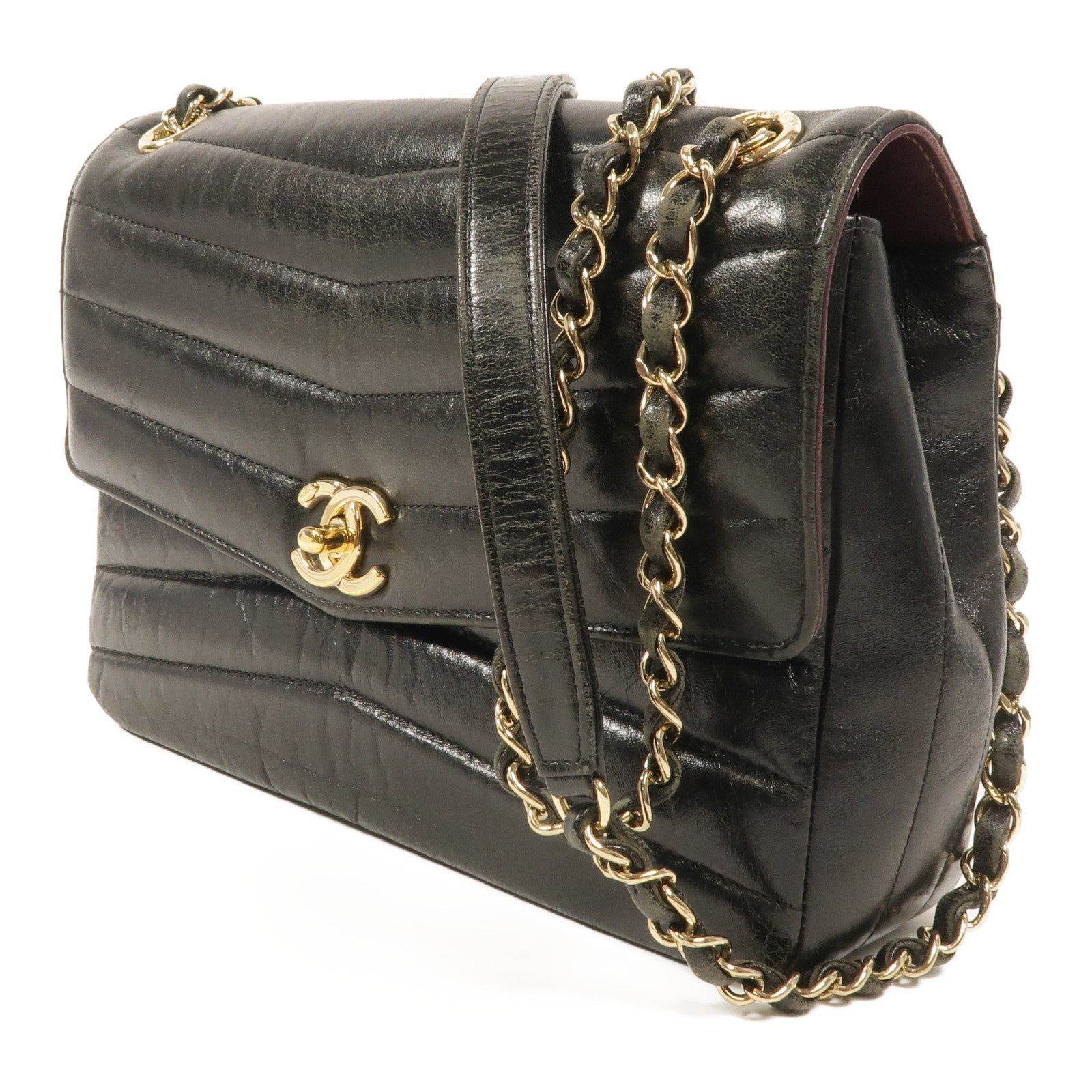 CHANEL 羊皮皮革Chain Shoulder鏈帶肩背袋