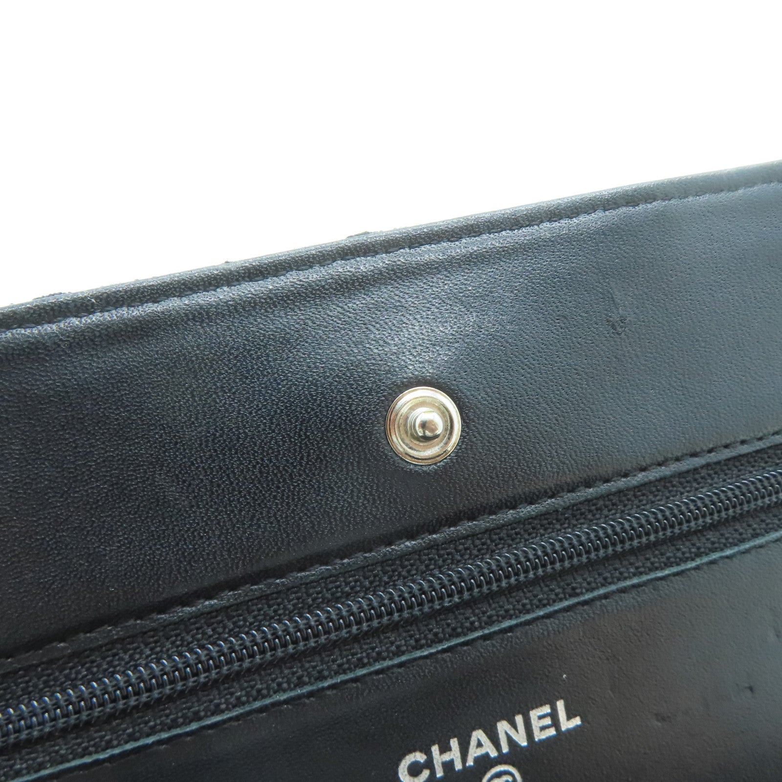 CHANEL 菱格帆布Wallet On Chain銀扣肩背袋黑色