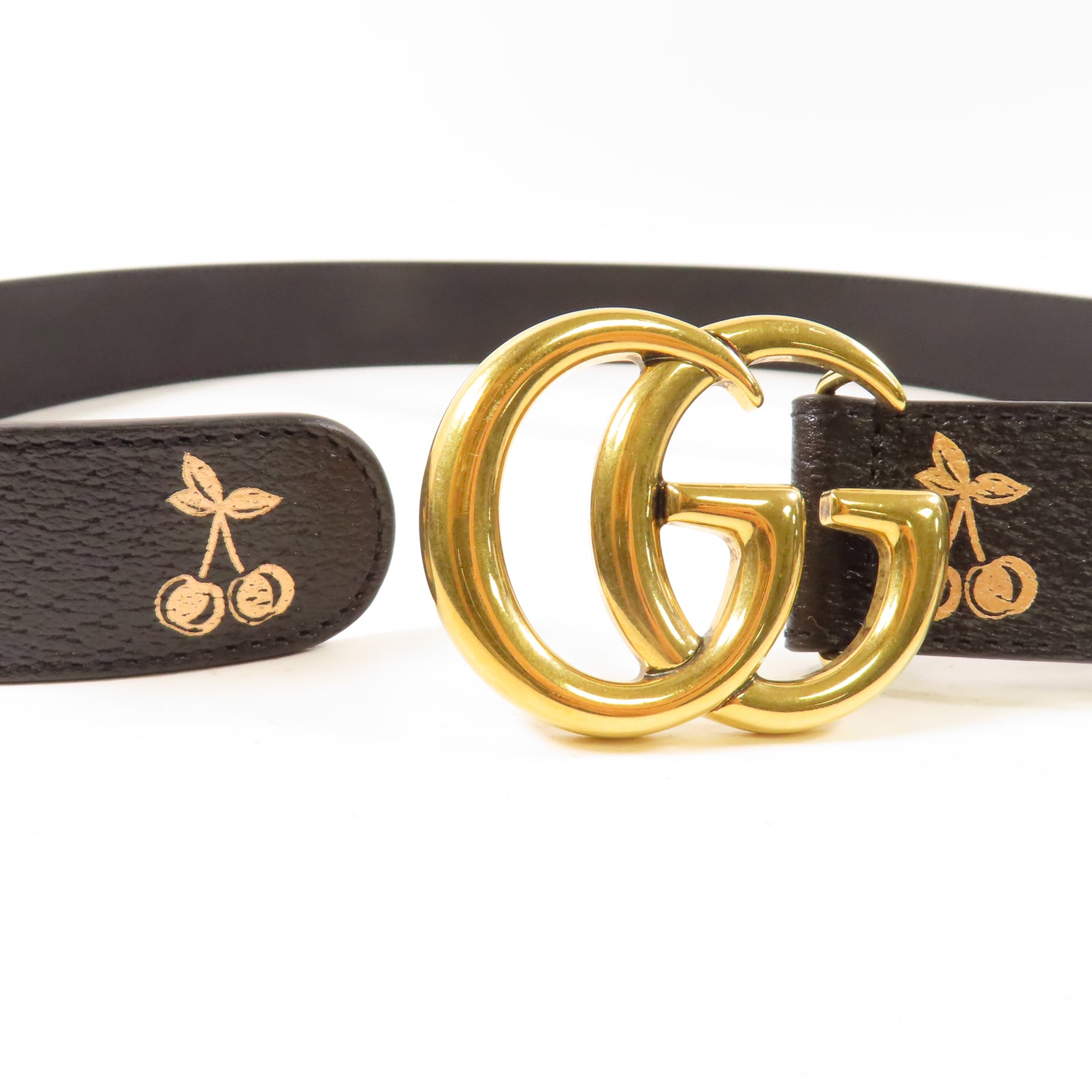 GUCCI 牛皮皮革Belt 75cm金扣皮帶黑色