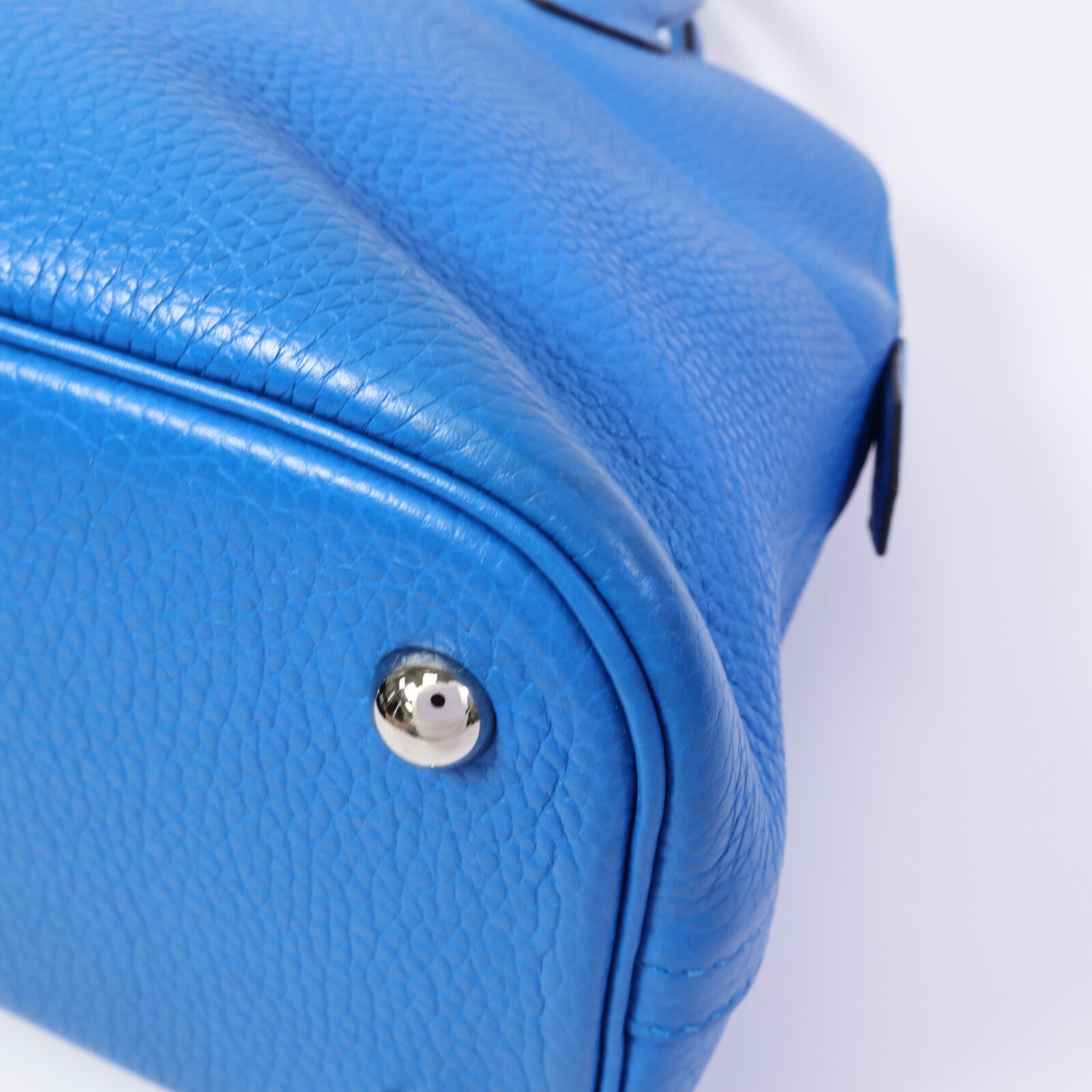 HERMES Clemence皮革Bolide 31手挽袋Bleu Hydra