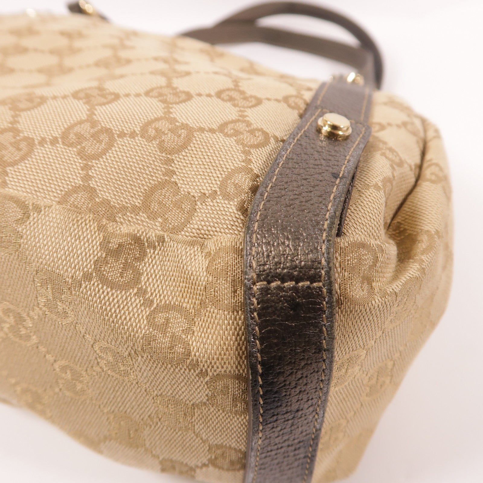 GUCCI GG GHW Abbey Shoulder Bag 130736 Canvas Brown