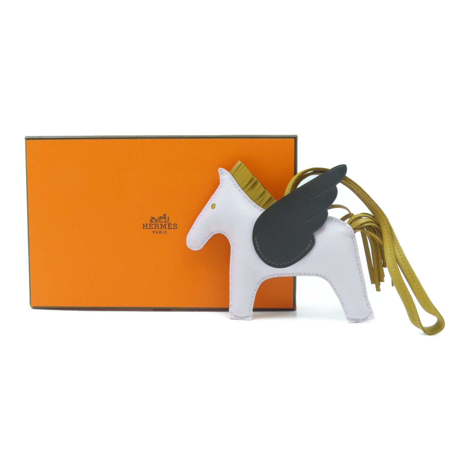 HERMES 【激減優惠】Swift皮革Rodeo Pegase MM Charm掛飾淺紫色/啡色