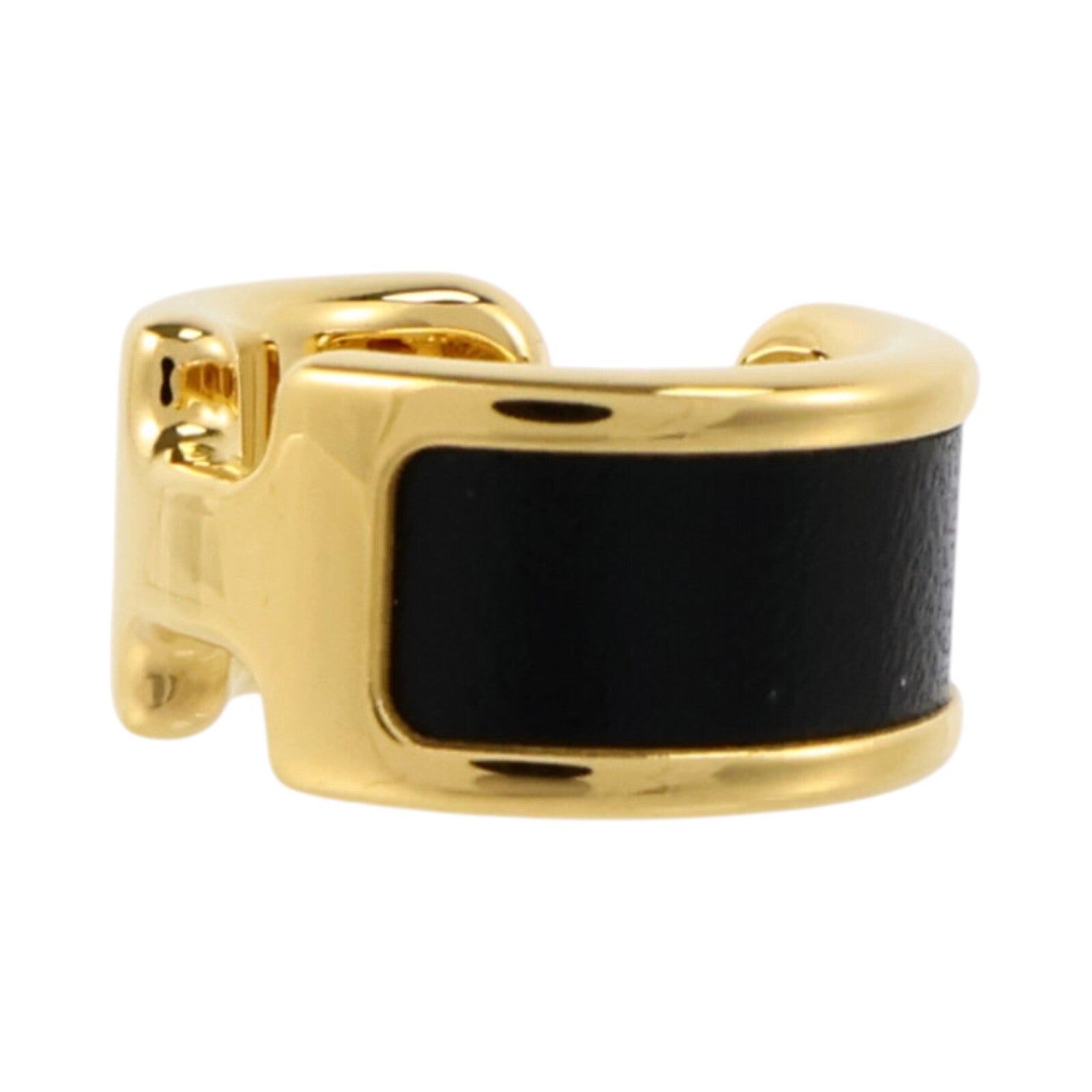 HERMES Box皮革/金屬Olympe Ear Cuff耳夾Black