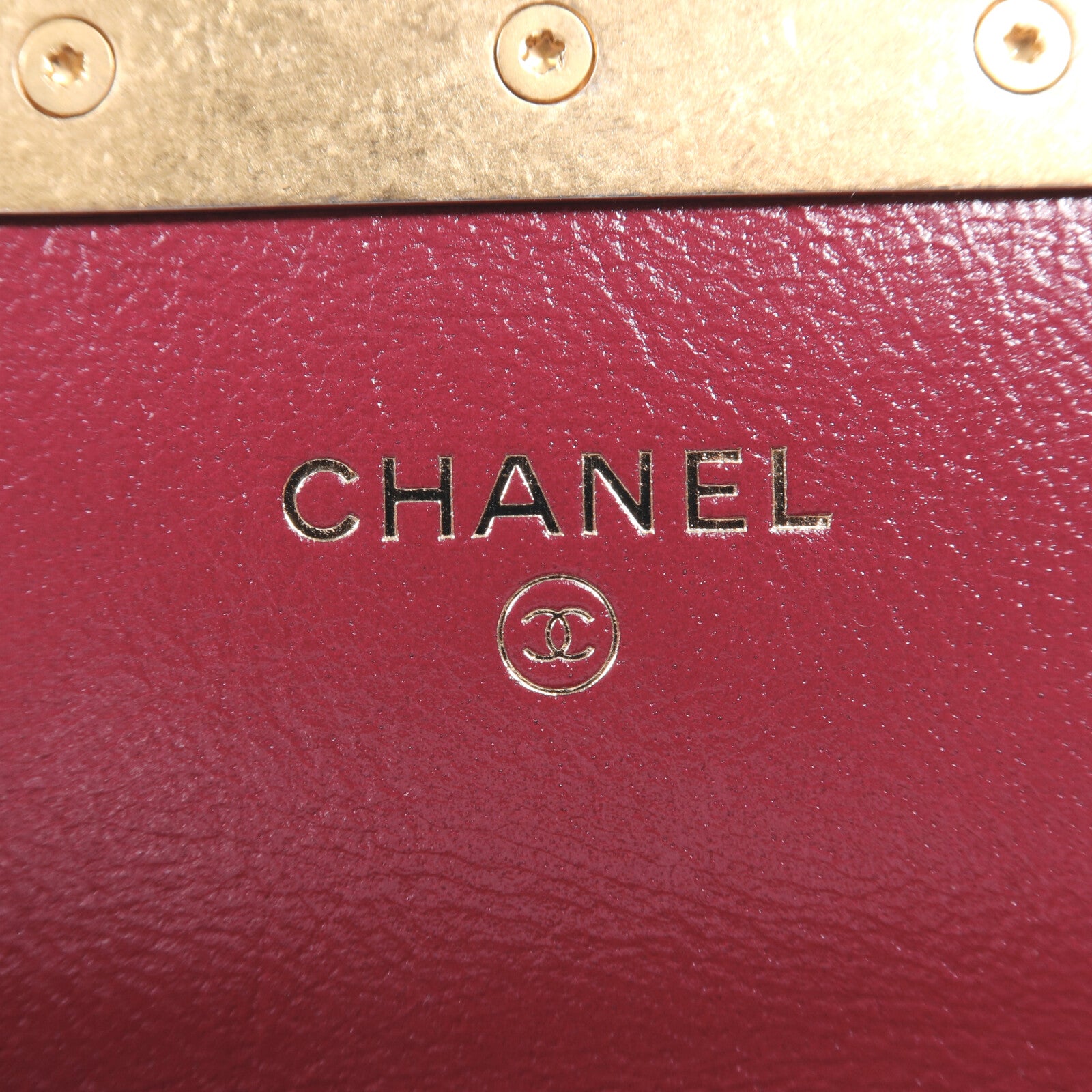 CHANEL 牛皮皮革Long Wallet金扣長錢包