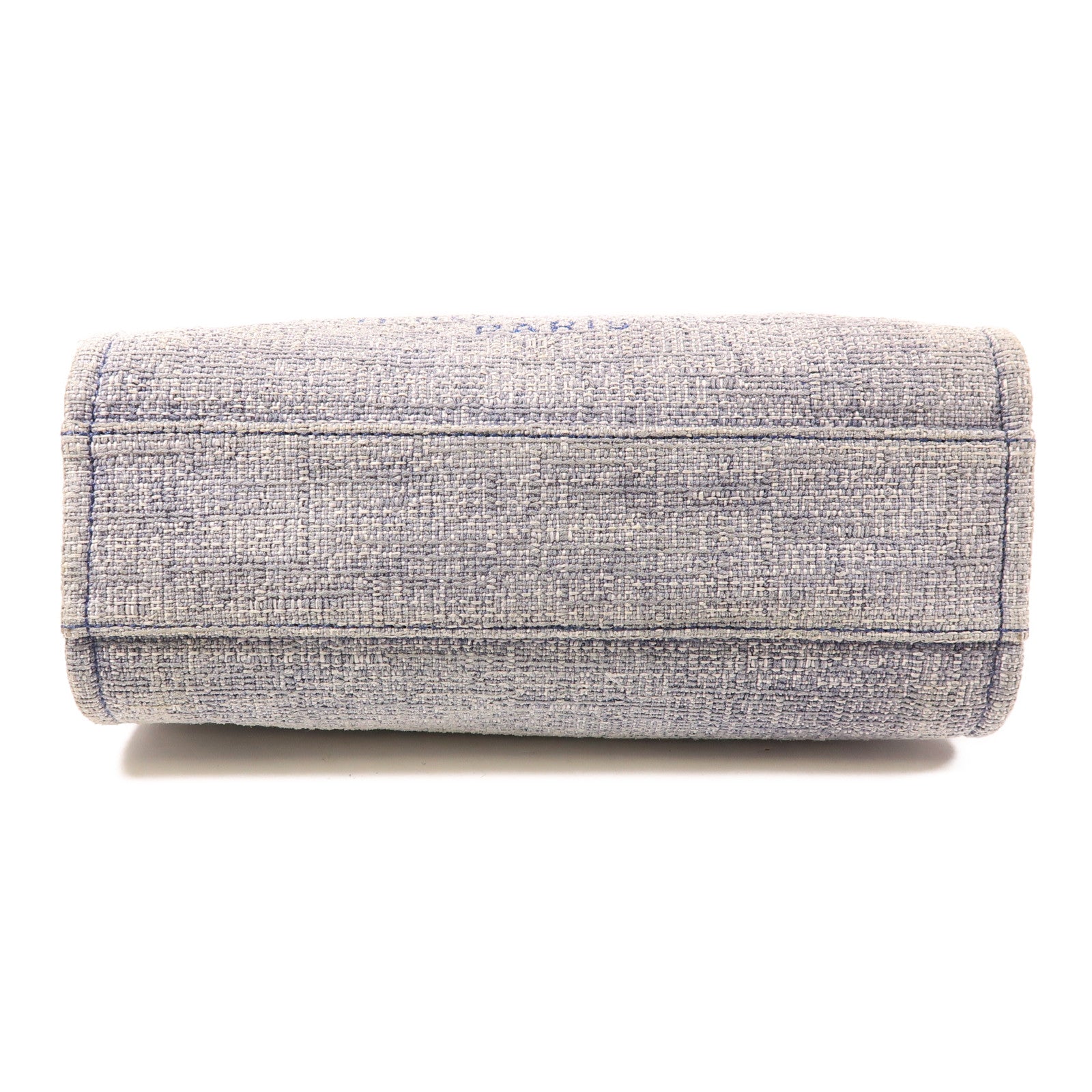 CHANEL Tweed Deauville Tote銀扣鏈帶肩背袋