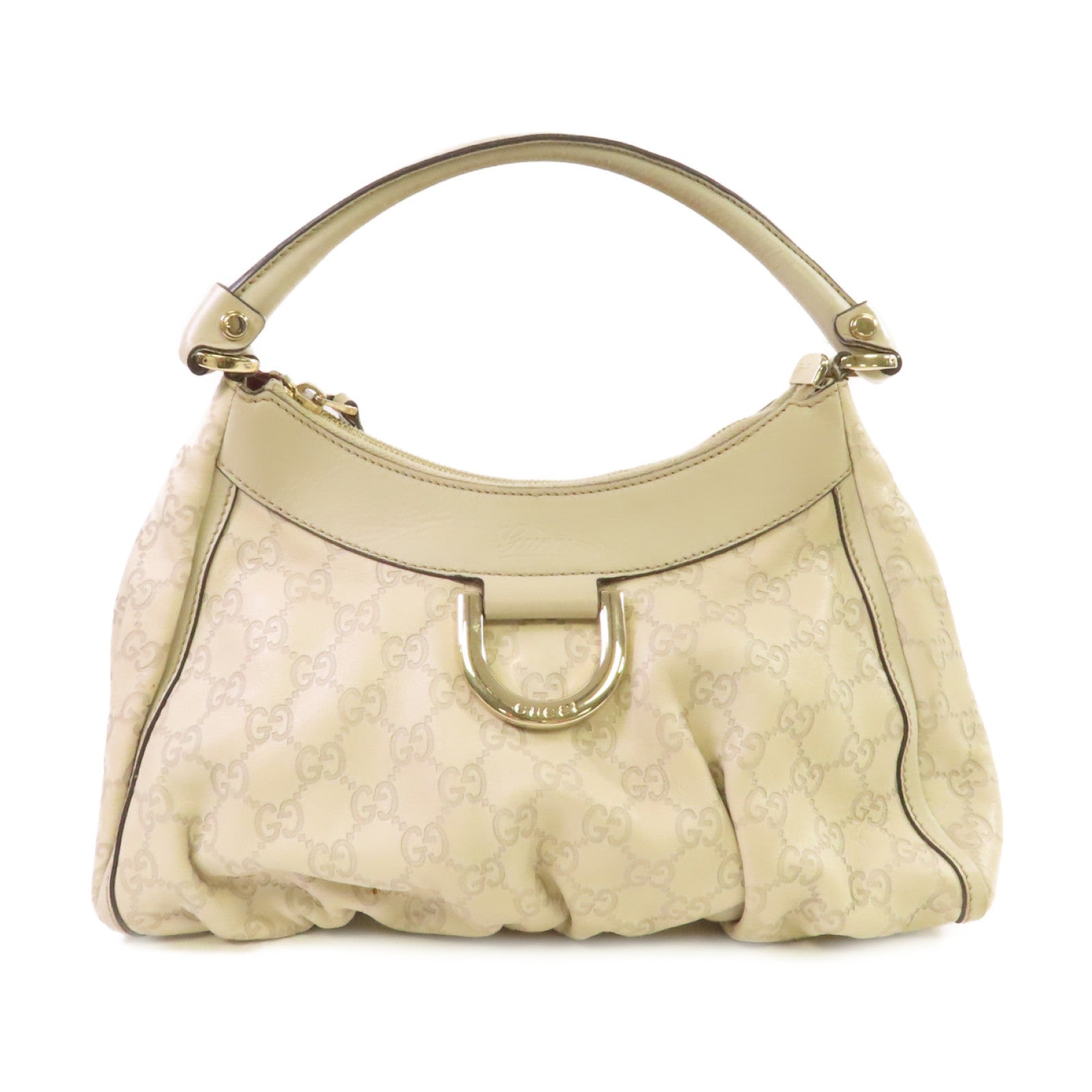GUCCI 牛皮皮革Abbey Handbag手挽袋白色