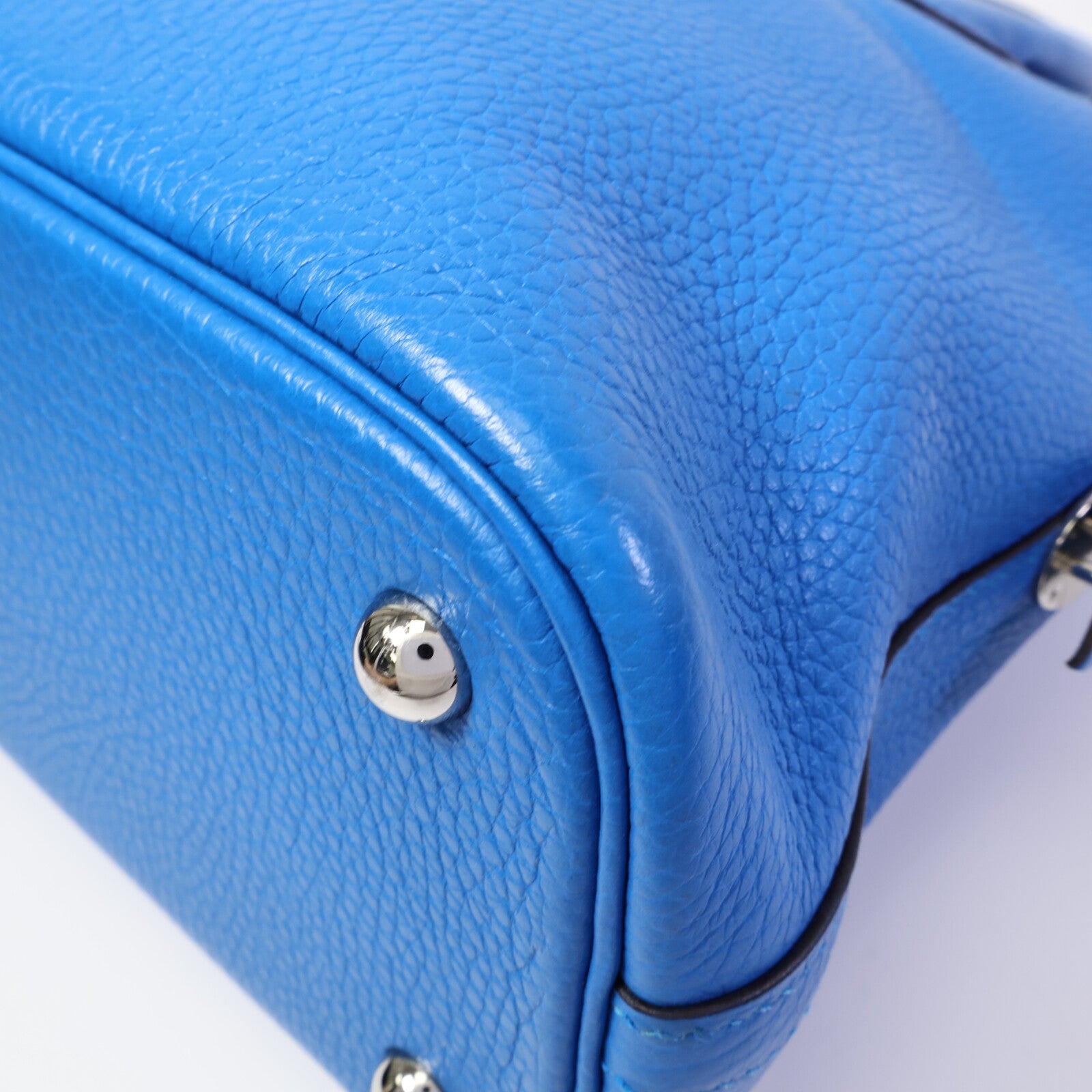 HERMES Clemence皮革Bolide 31手挽袋Bleu Hydra