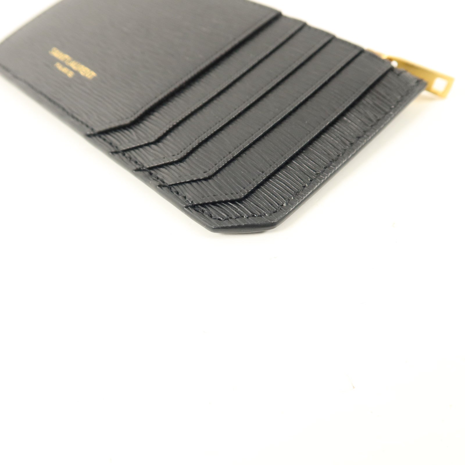 SAINT LAURENT 牛皮皮革Zipped Card Case金扣卡片套