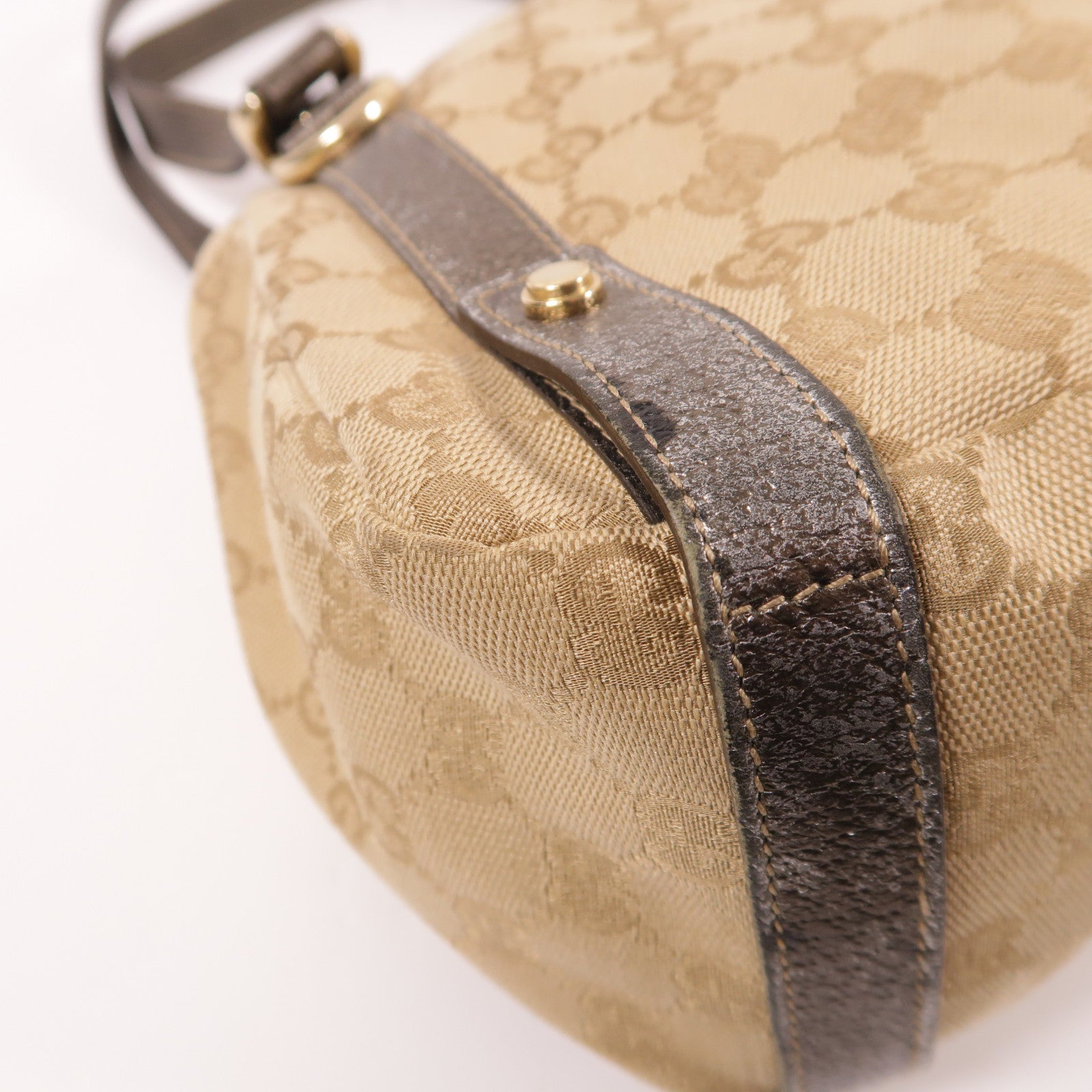 GUCCI GG GHW Abbey Shoulder Bag 130736 Canvas Brown