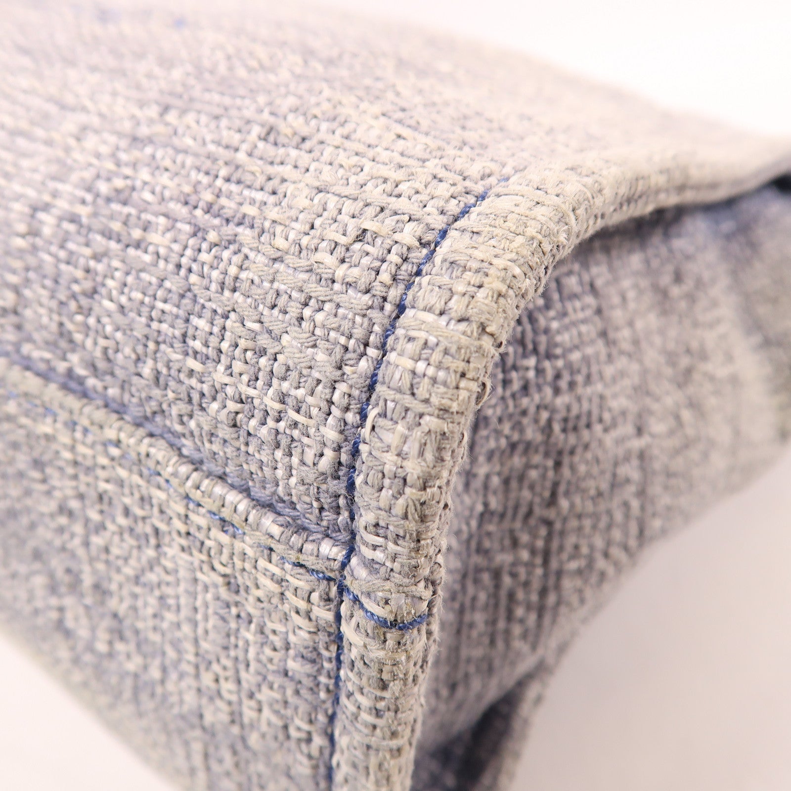 CHANEL Tweed Deauville Tote銀扣鏈帶肩背袋