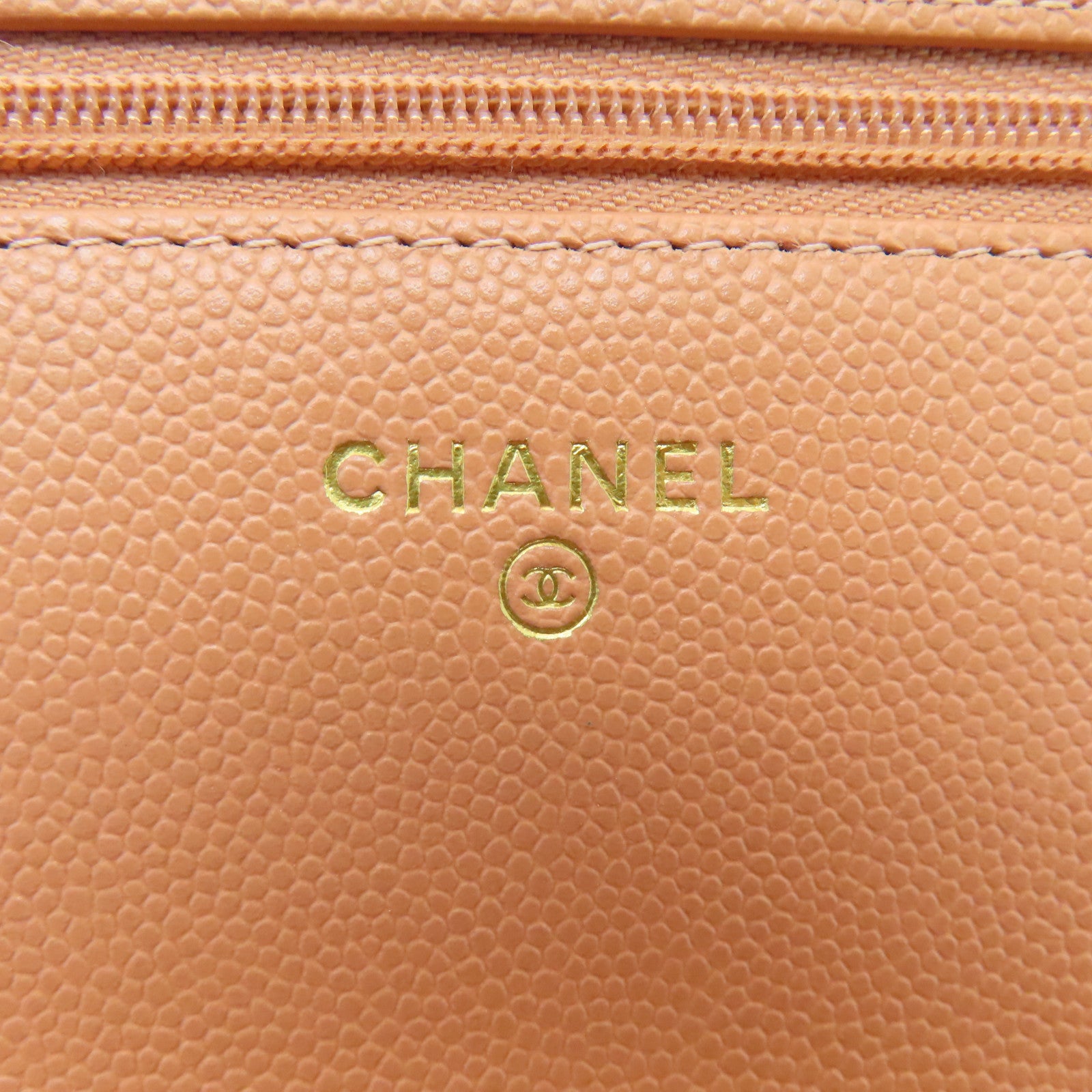 CHANEL 【清倉大減價】菱格牛皮皮革Wallet On Chain金扣鏈帶肩背袋粉紅色
