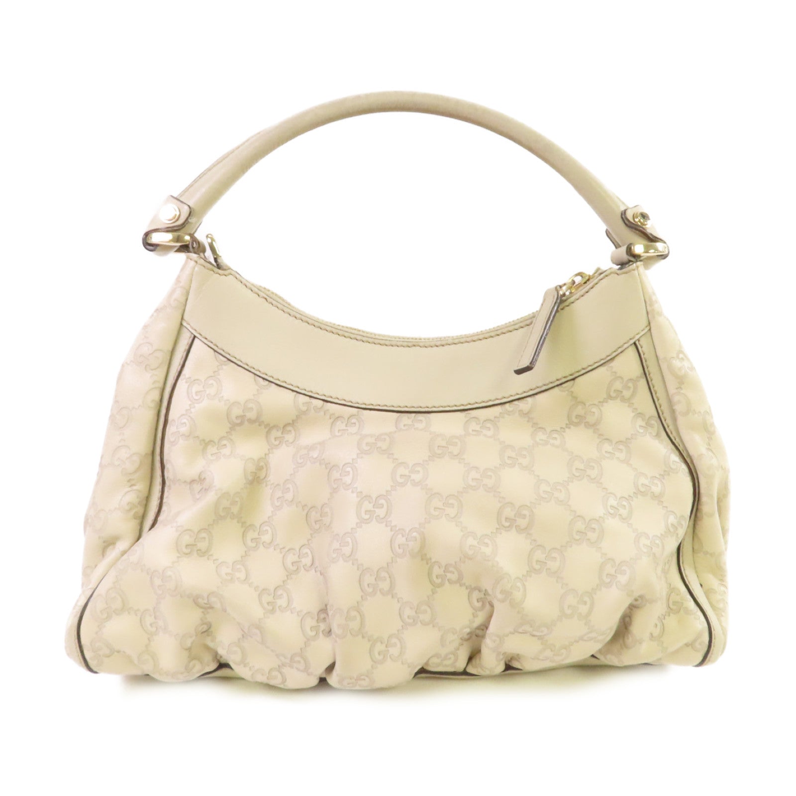 GUCCI 牛皮皮革Abbey Handbag手挽袋白色
