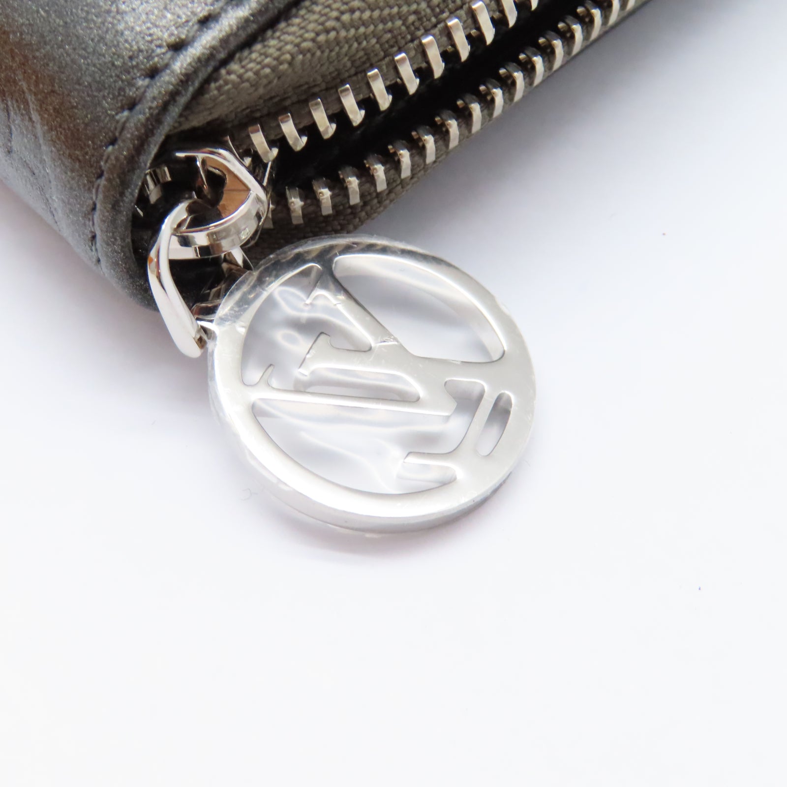 LOUIS VUITTON Monogram Long Wallet銀扣長錢包灰色