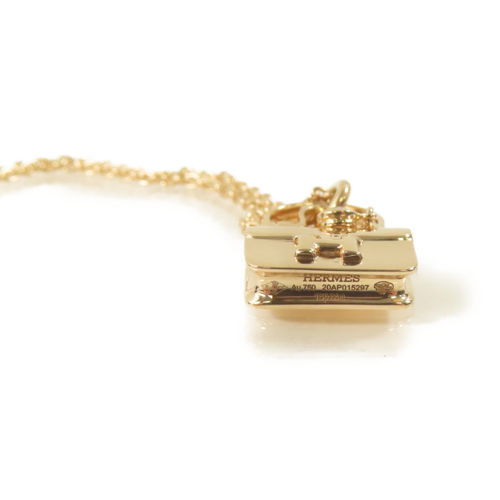 HERMES 18K玫瑰金Constance Gold Necklace項鍊