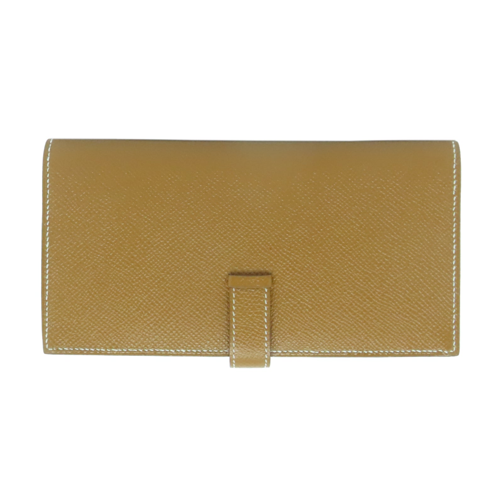 HERMES 【激減優惠】Epsom皮革Bearn Long Wallet銀扣長錢包Gold經典駝色