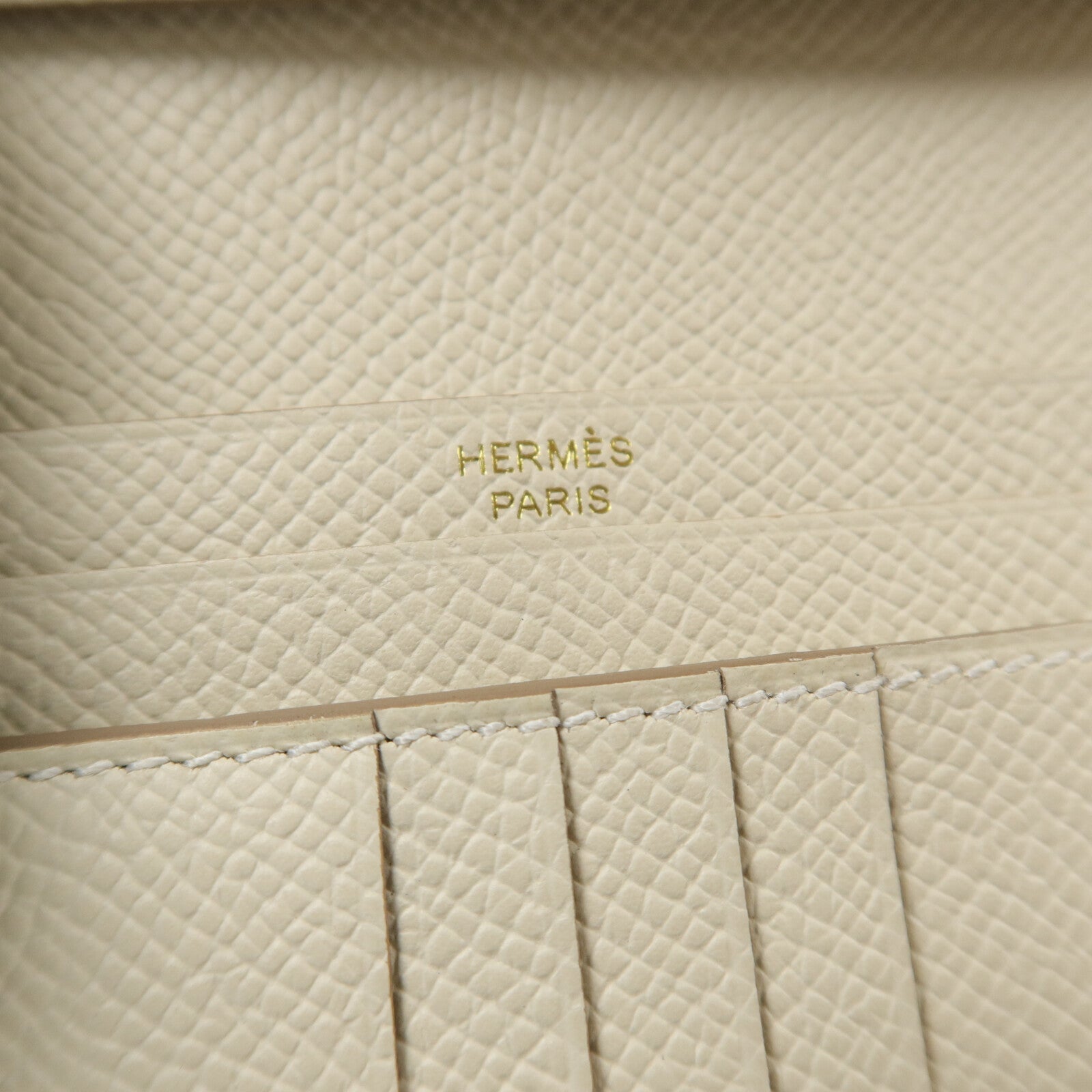 HERMES Epsom皮革Bearn Compact Wallet錢包Craie