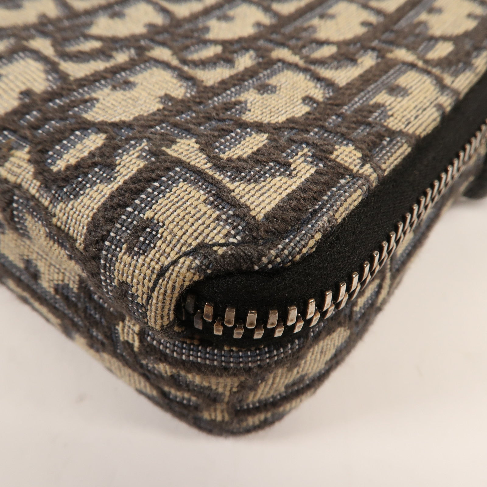 Dior Oblique帆布Zipper Pouch With Strap銀扣肩背袋