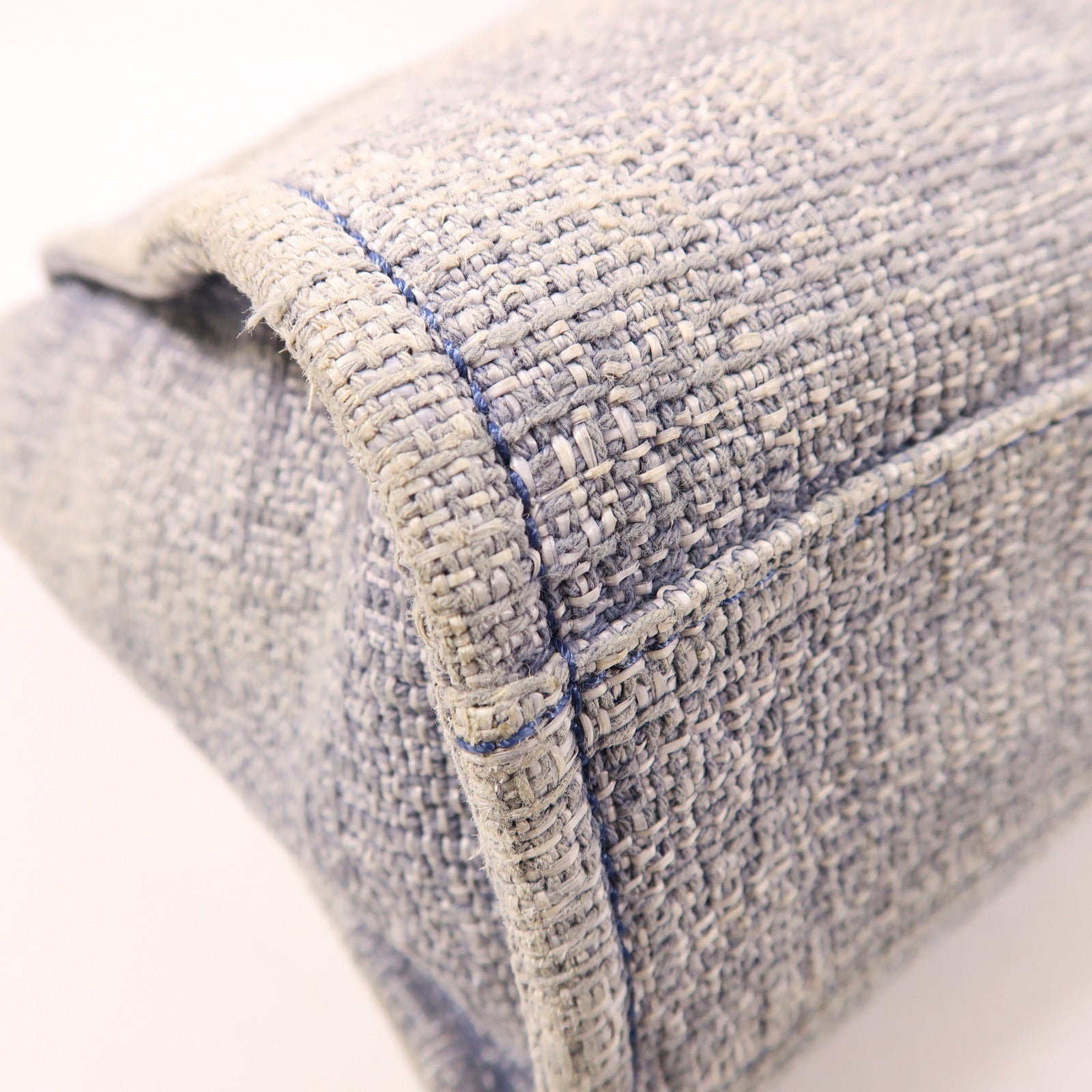 CHANEL Tweed Deauville Tote銀扣鏈帶肩背袋