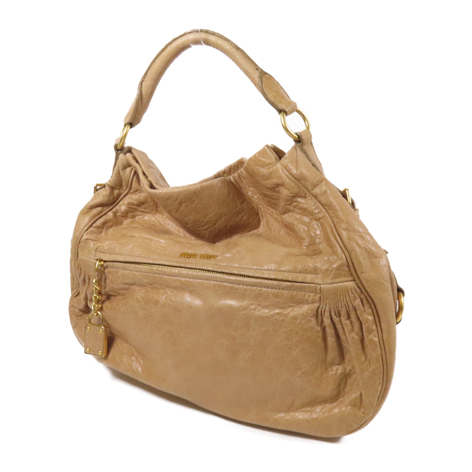 Miu Miu 牛皮皮革2way Shoulder Bag金扣手挽肩背兩用袋