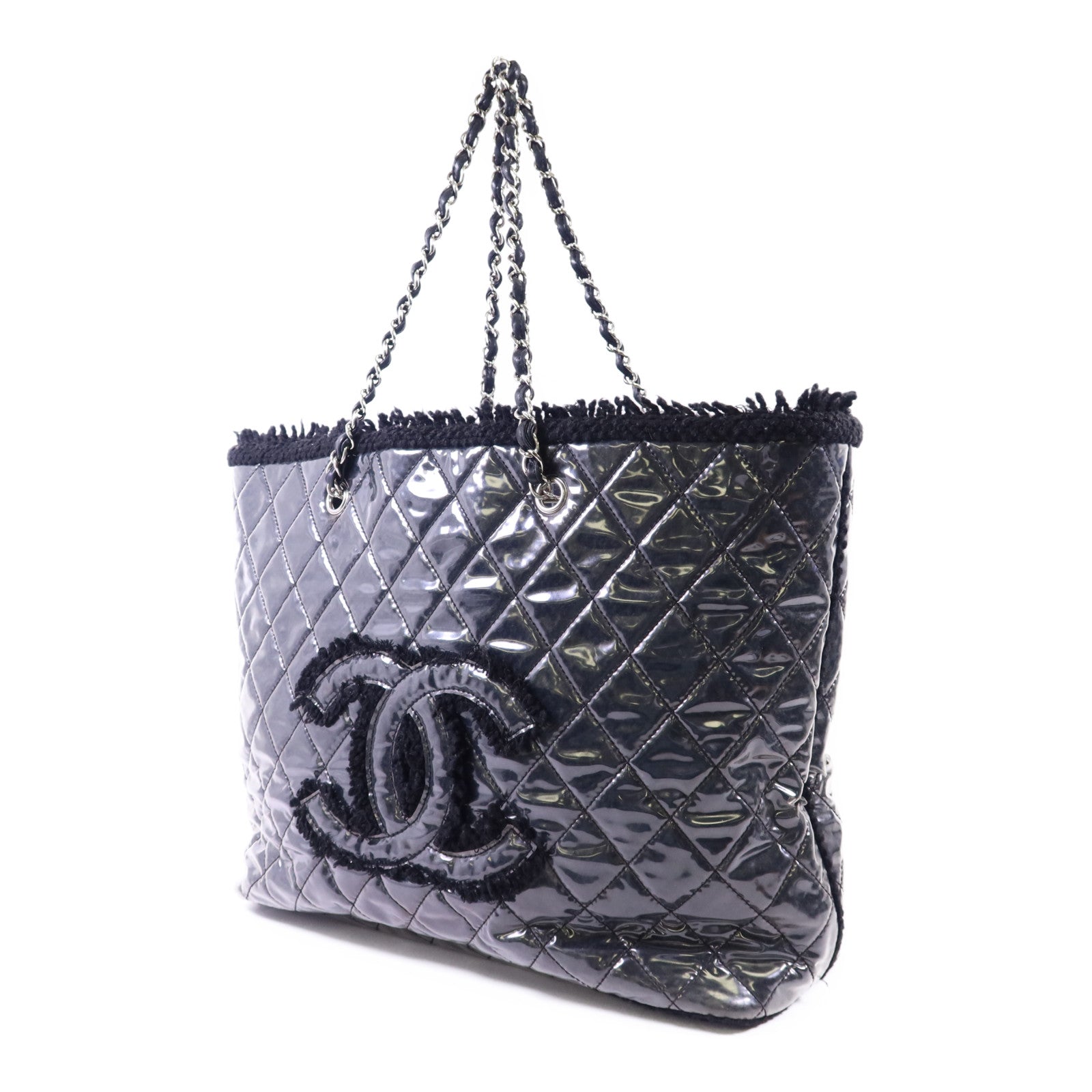 CHANEL PVC Tote Bag銀扣肩背袋