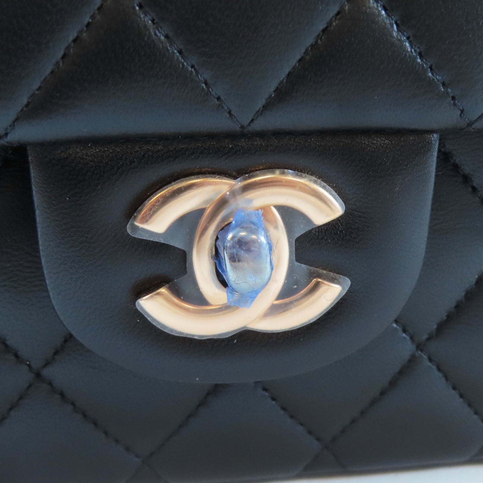 CHANEL 菱格羊皮皮革Chain Shoulder玫瑰金扣鏈帶肩背袋黑色