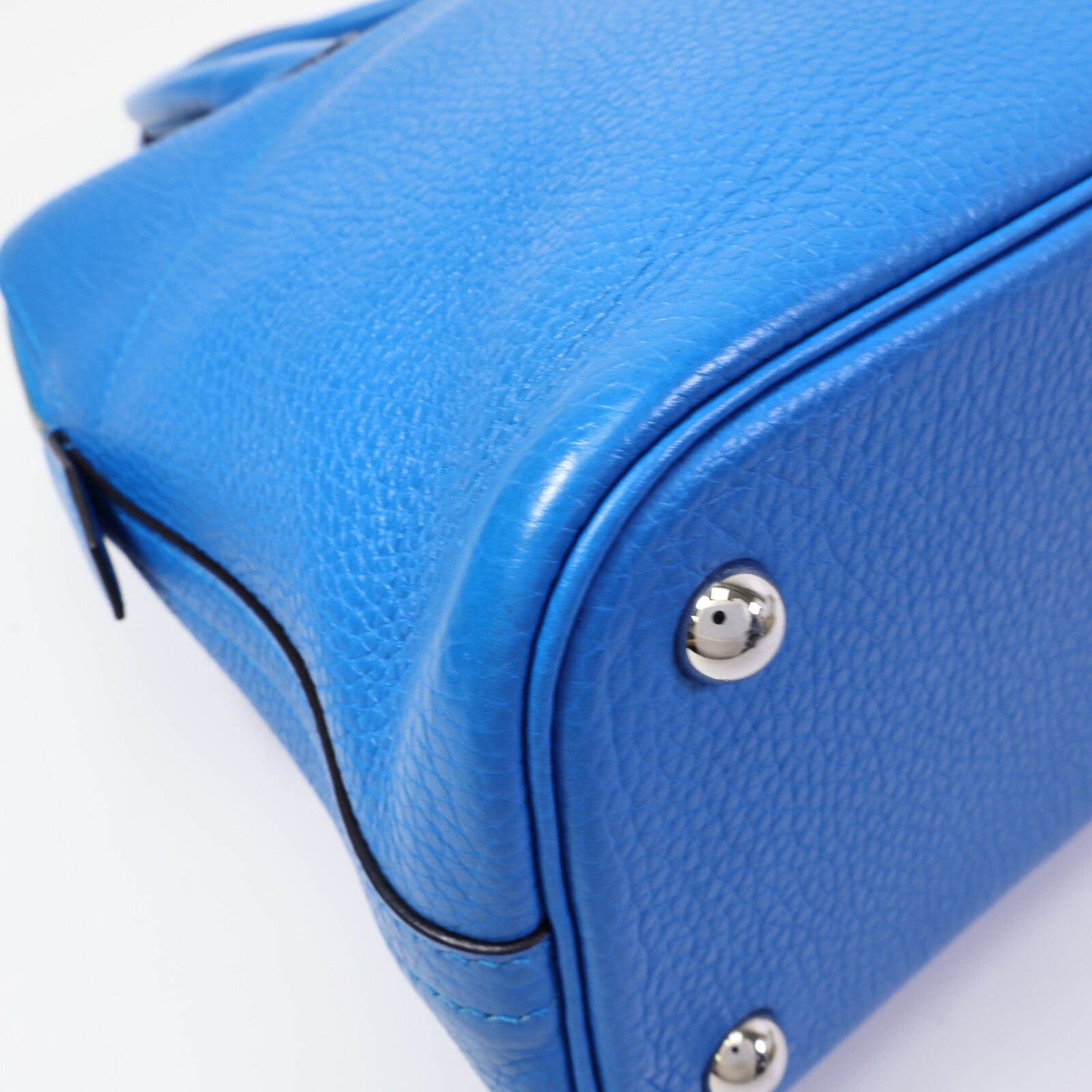 HERMES Clemence皮革Bolide 31手挽袋Bleu Hydra