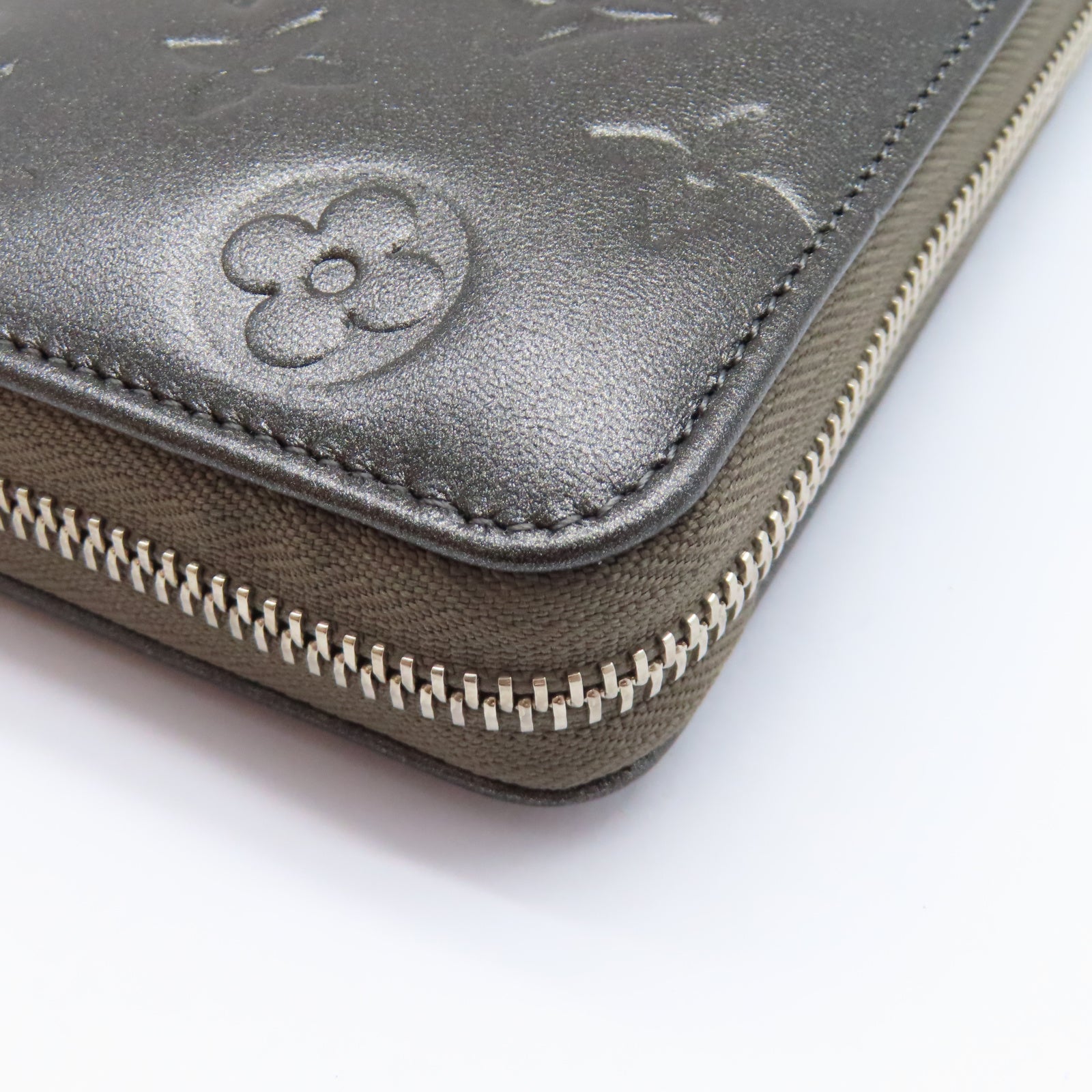 LOUIS VUITTON Monogram Long Wallet銀扣長錢包灰色