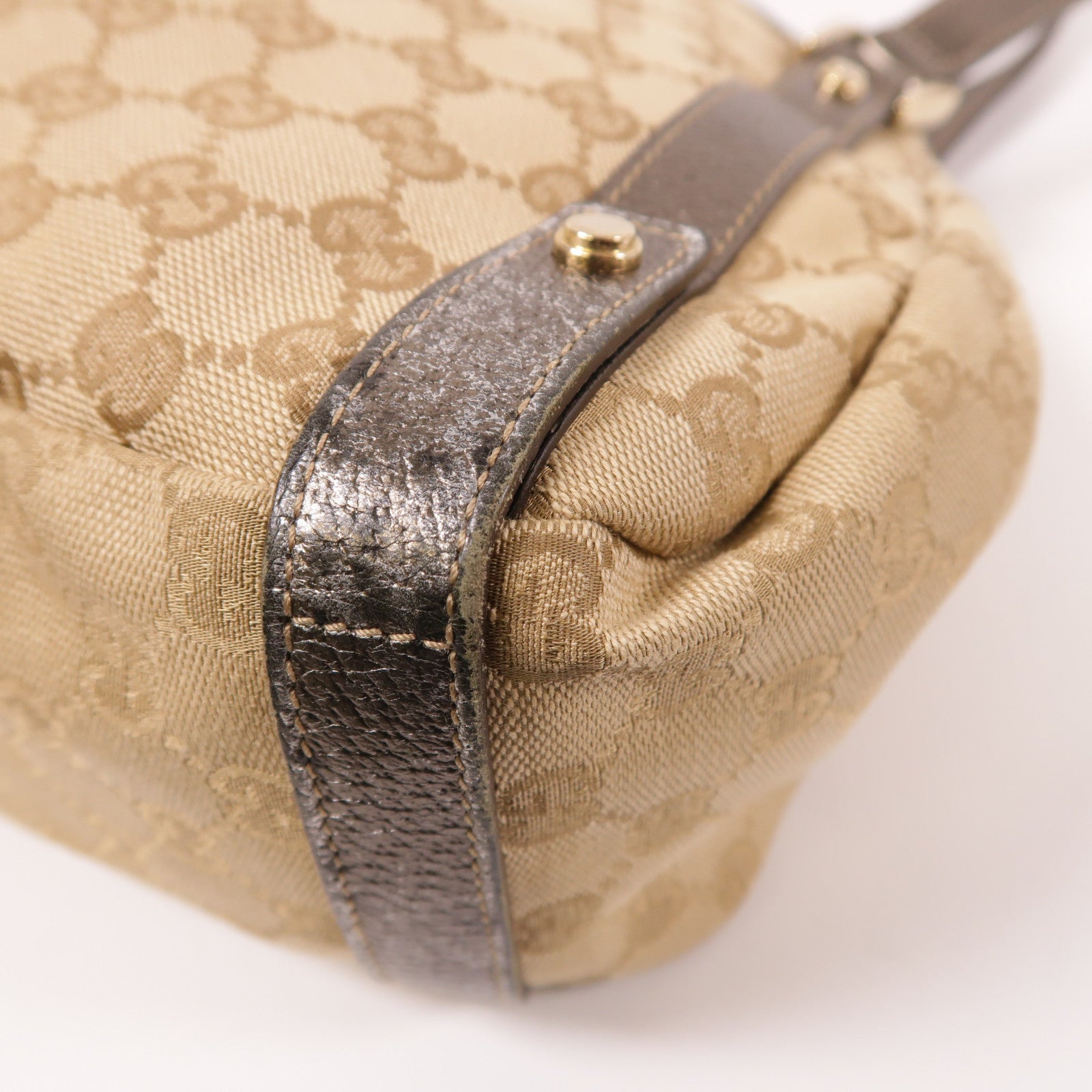 GUCCI GG GHW Abbey Shoulder Bag 130736 Canvas Brown