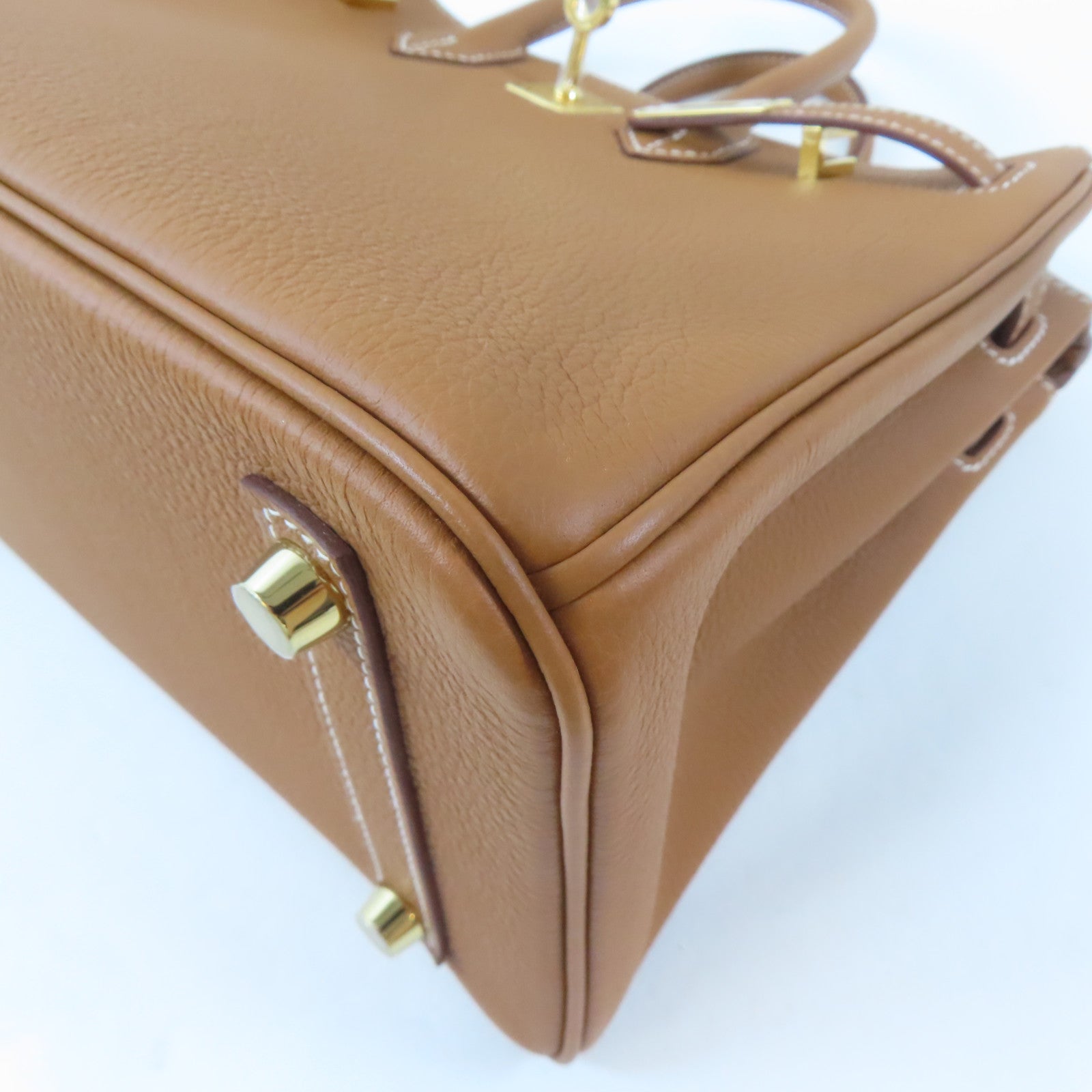 HERMES 【激減優惠】Togo皮革Birkin 25金扣手挽肩背兩用袋Gold/駝色