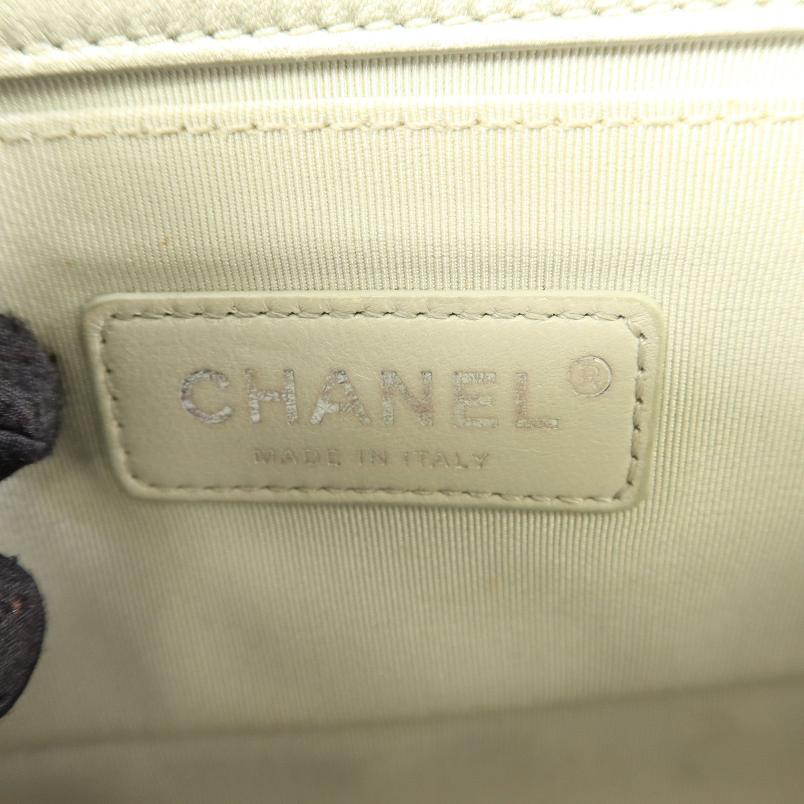 CHANEL 牛皮皮革/PVC Boy 20銀扣鏈帶肩背袋