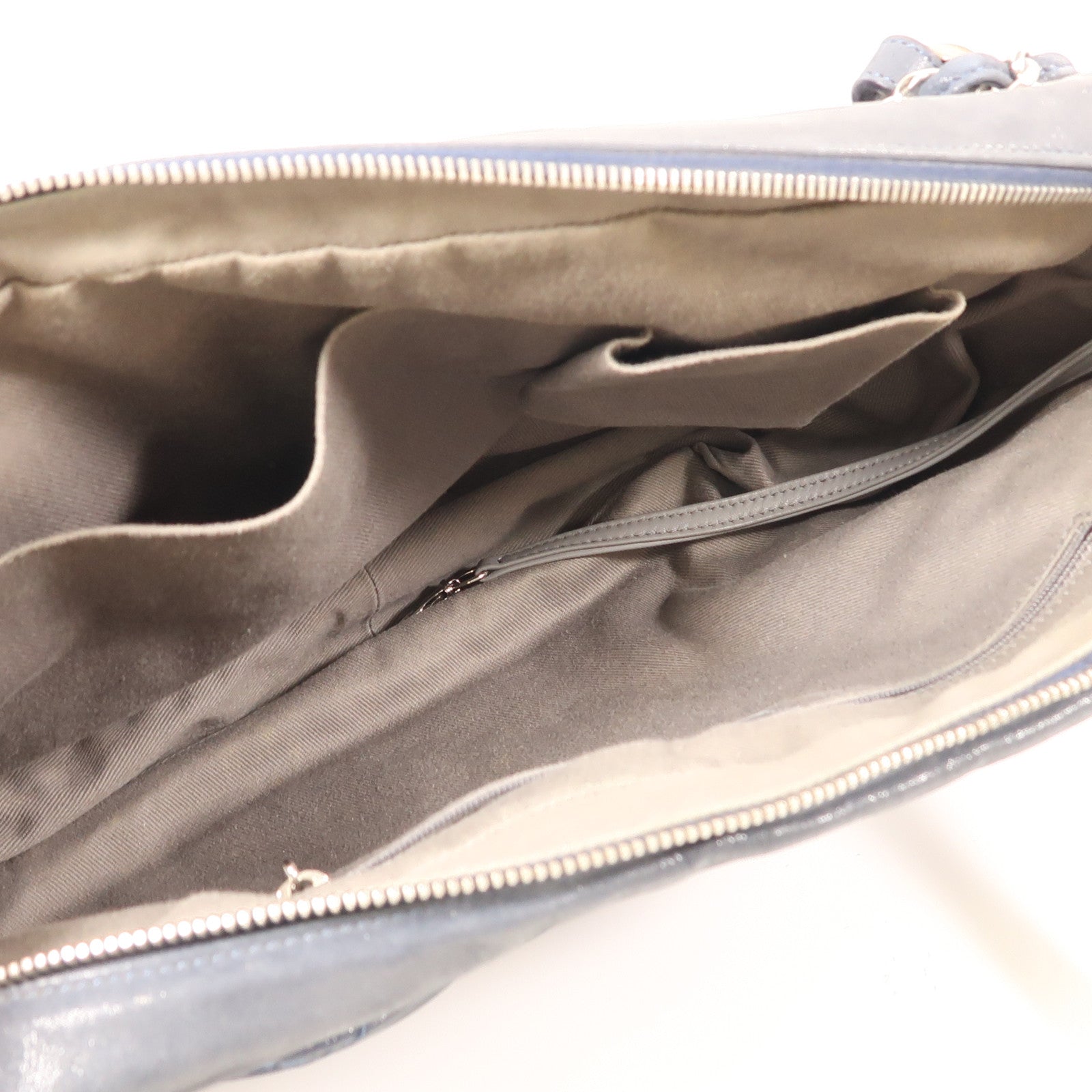 CHANEL 牛皮皮革Chain Shoulder銀扣手挽肩背兩用袋