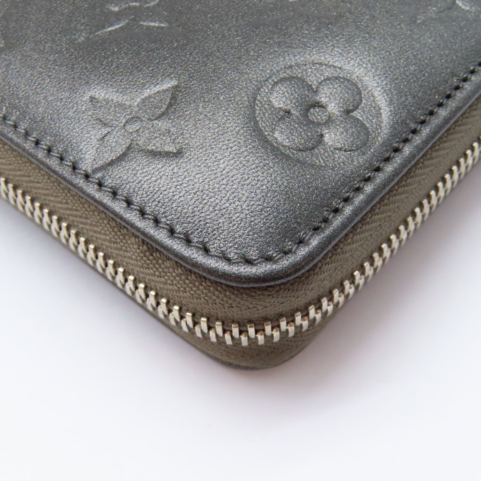 LOUIS VUITTON Monogram Long Wallet銀扣長錢包灰色