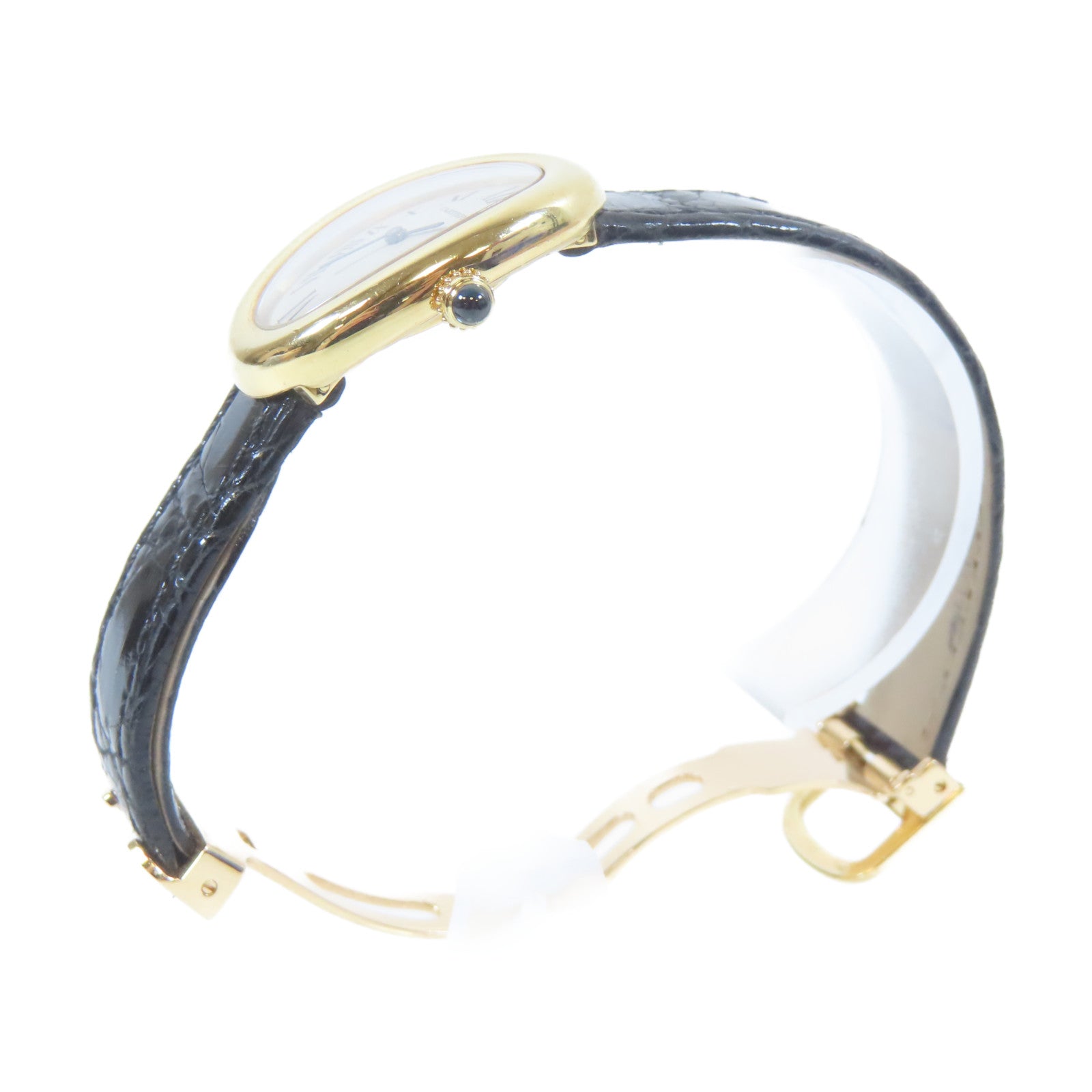 CARTIER Baignoire 18K黃金石英機芯手錶白色