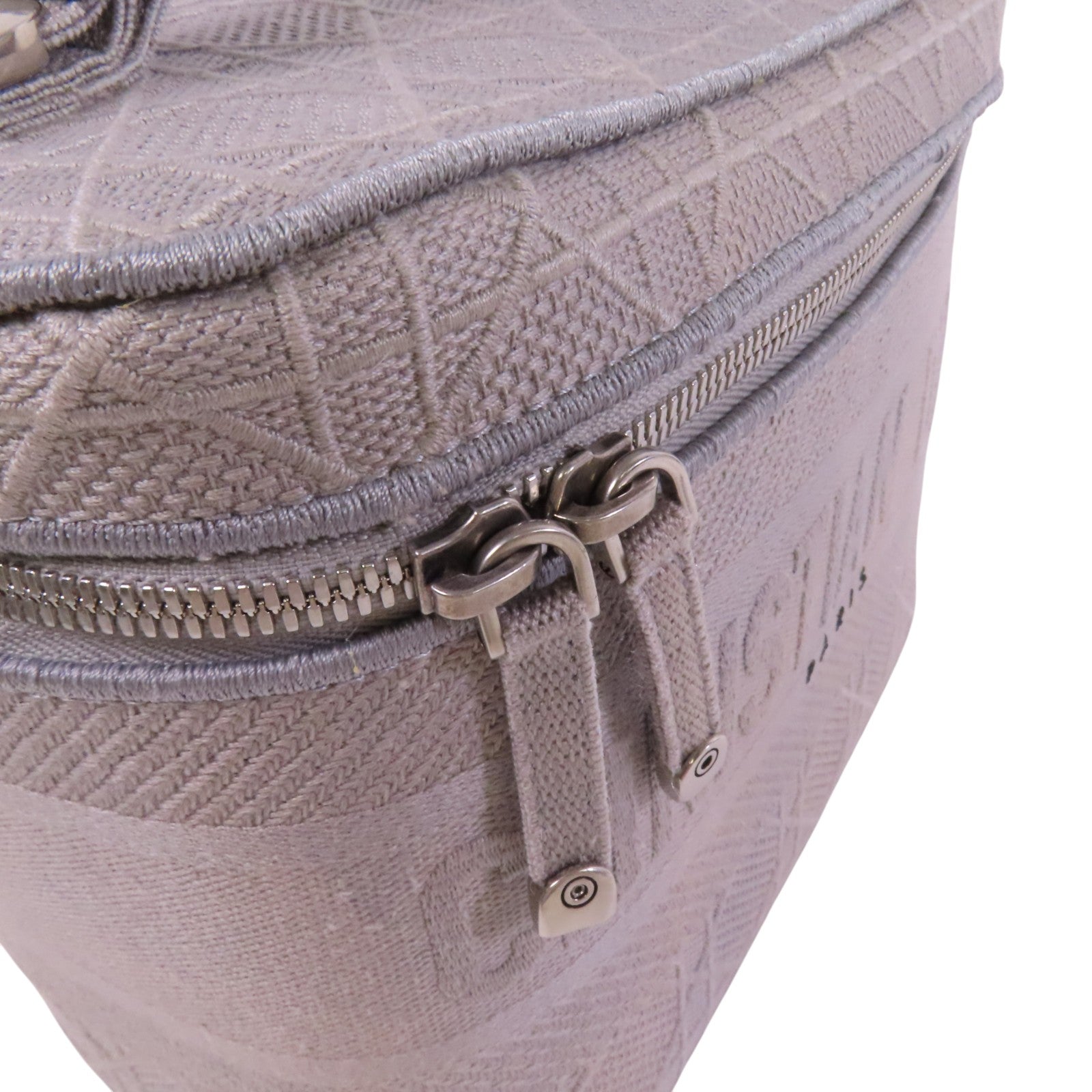 Dior 帆布Vanity Case銀扣手挽袋