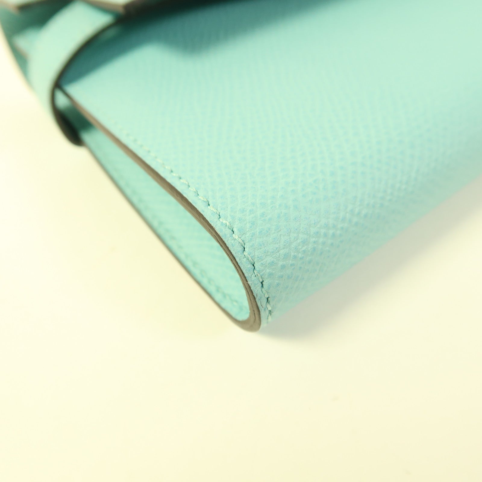 HERMES 【激減優惠】Epsom皮革Kelly Long Wallet金扣長錢包Atoll