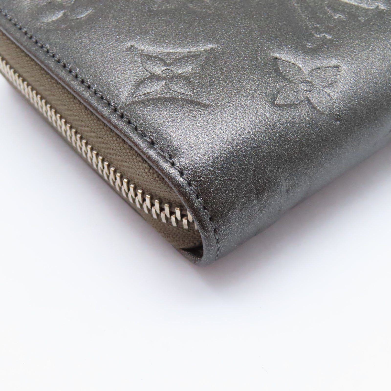 LOUIS VUITTON Monogram Long Wallet銀扣長錢包灰色