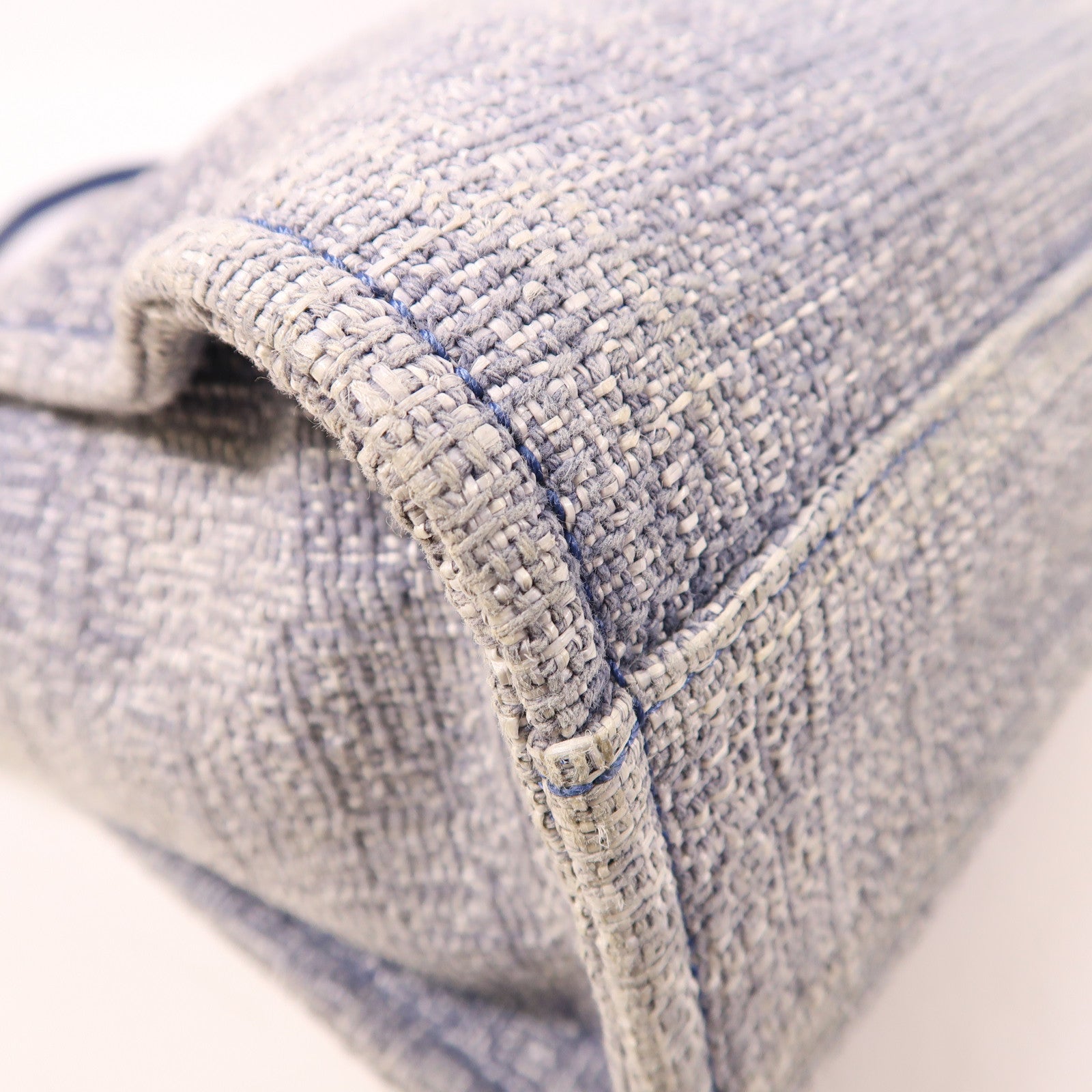 CHANEL Tweed Deauville Tote銀扣鏈帶肩背袋