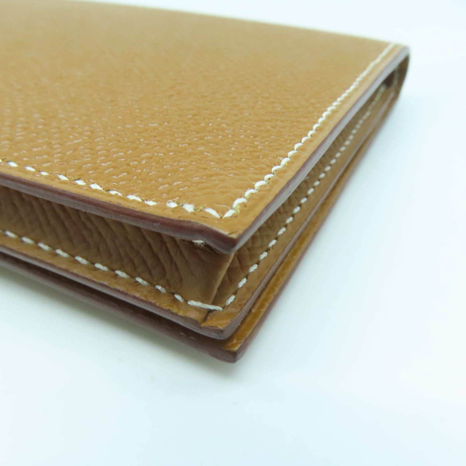 HERMES 【激減優惠】Epsom皮革Bearn Long Wallet銀扣長錢包Gold經典駝色