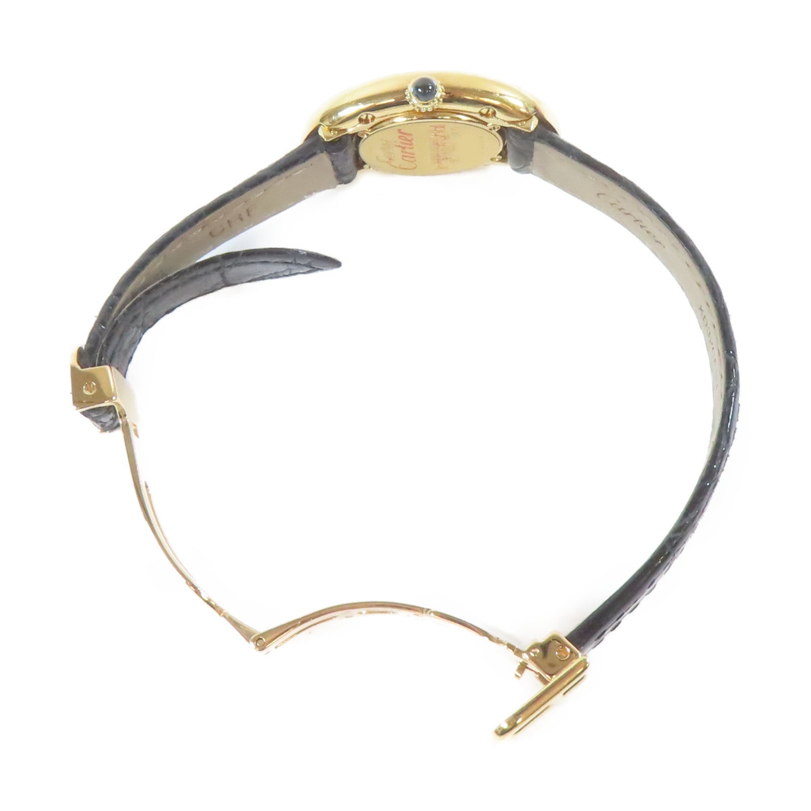 CARTIER Baignoire 18K黃金石英機芯手錶白色