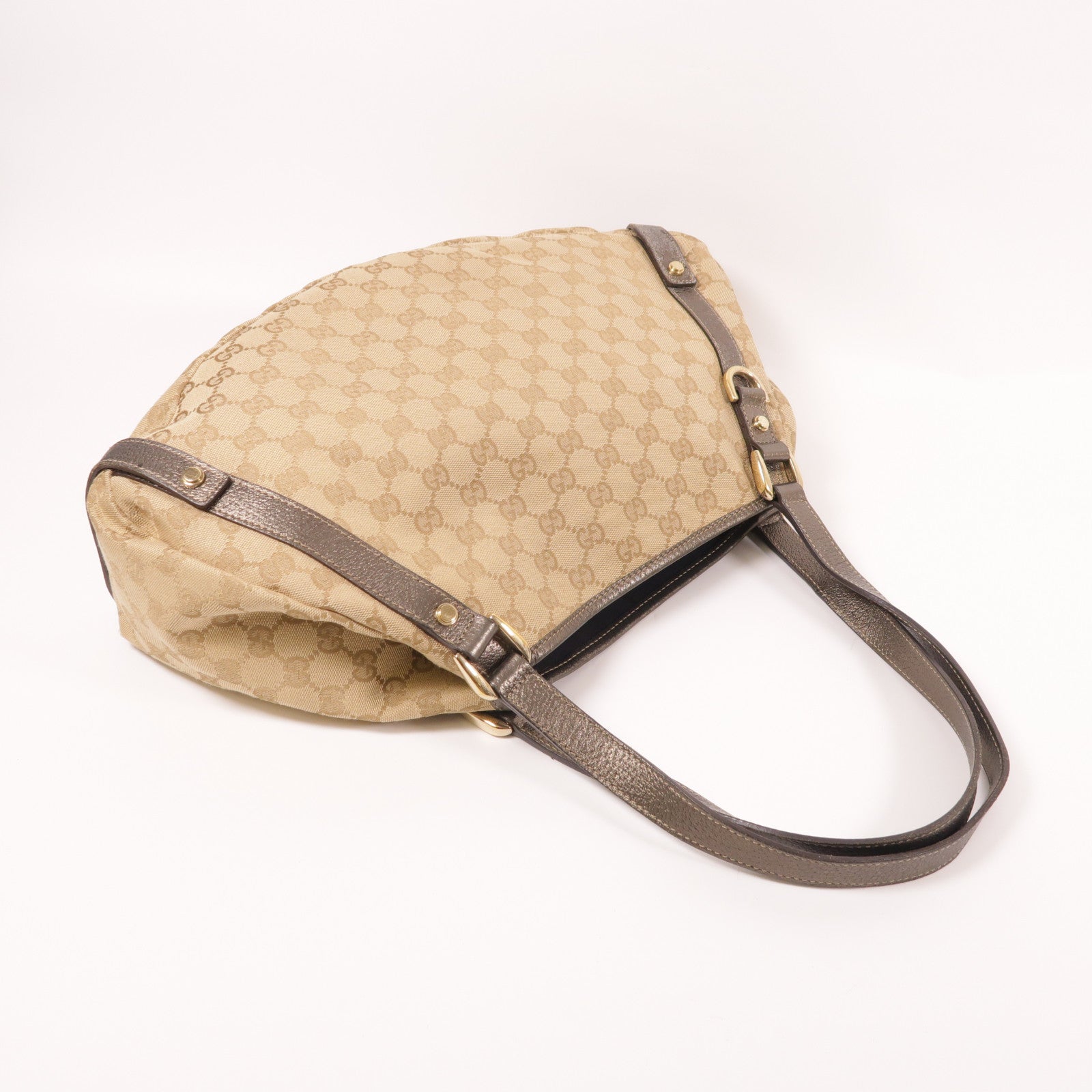 GUCCI GG GHW Abbey Shoulder Bag 130736 Canvas Brown
