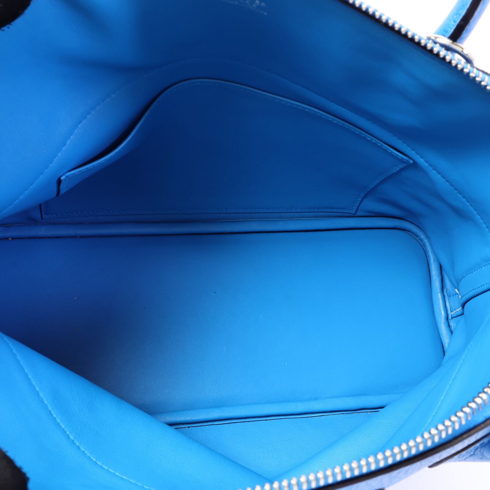HERMES Clemence皮革Bolide 31手挽袋Bleu Hydra