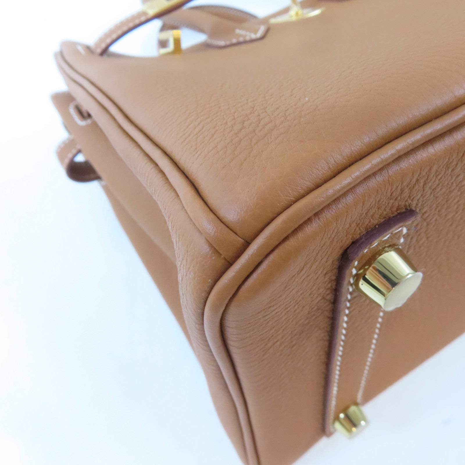 HERMES 【激減優惠】Togo皮革Birkin 25金扣手挽肩背兩用袋Gold/駝色