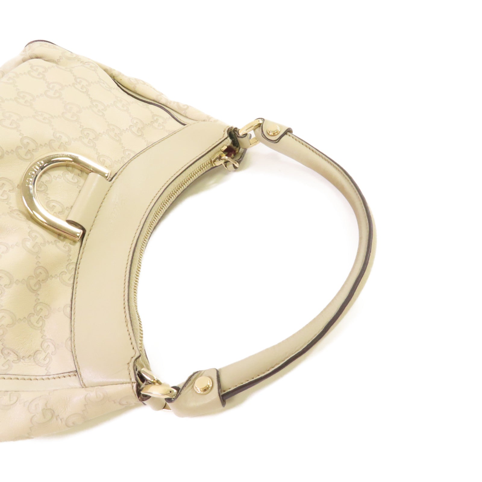 GUCCI 牛皮皮革Abbey Handbag手挽袋白色