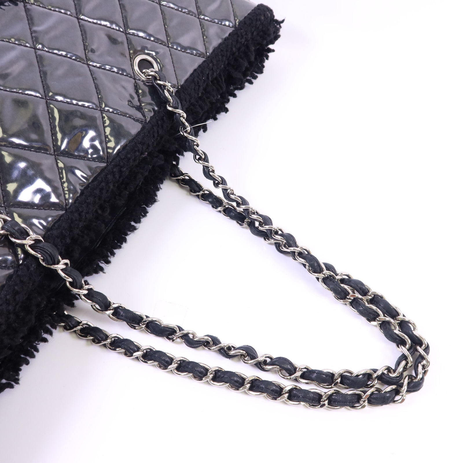 CHANEL PVC Tote Bag銀扣肩背袋
