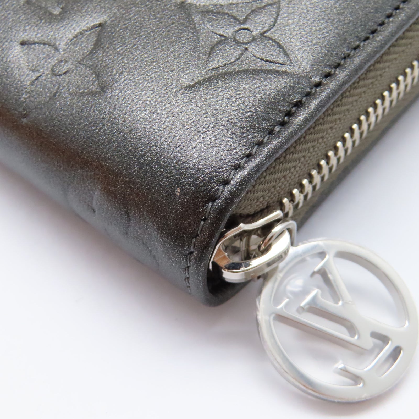 LOUIS VUITTON Monogram Long Wallet銀扣長錢包灰色