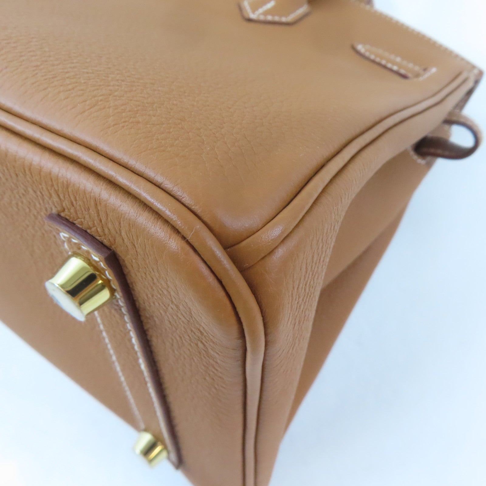 HERMES 【激減優惠】Togo皮革Birkin 25金扣手挽肩背兩用袋Gold/駝色