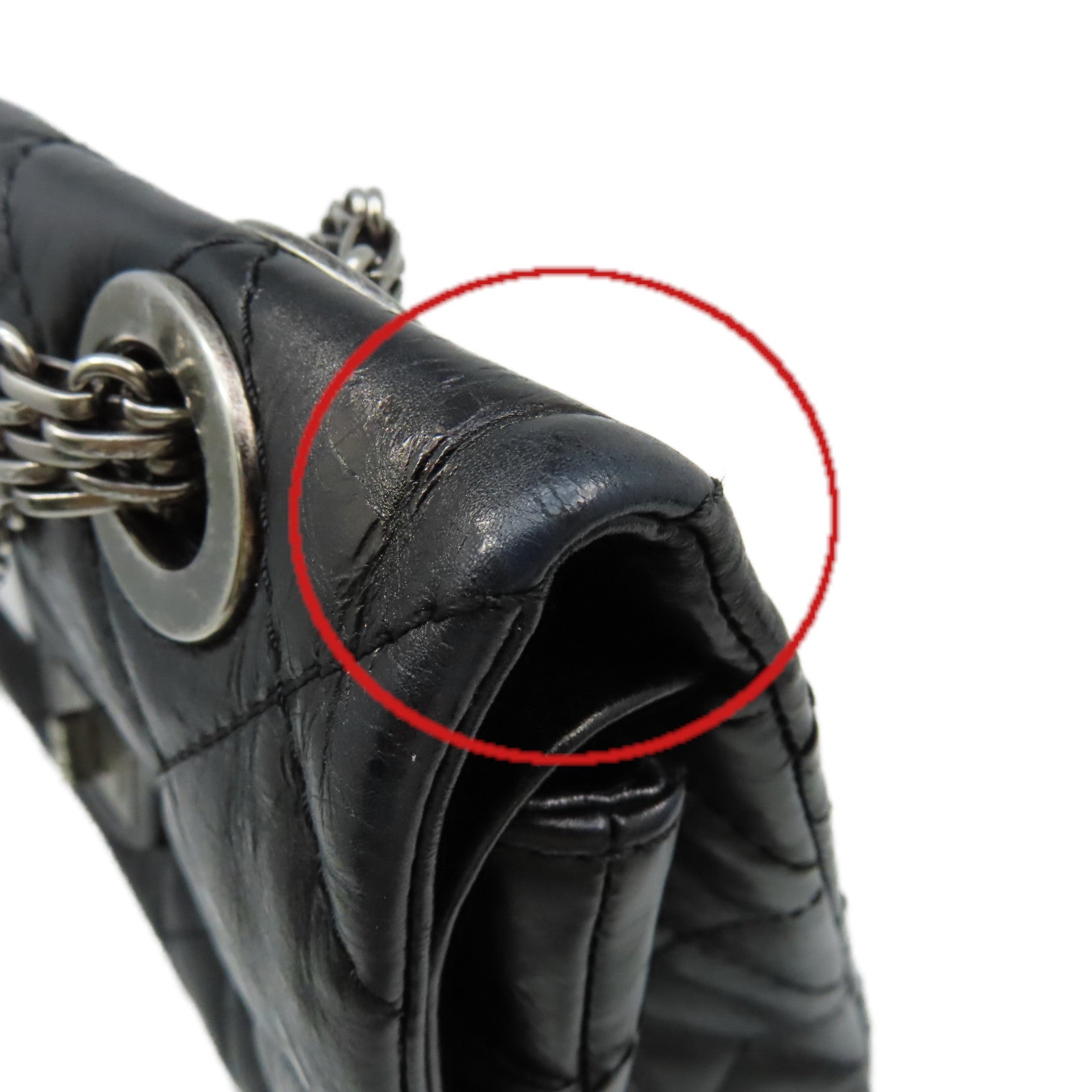 CHANEL 【清倉大減價】菱格羊皮皮革Chain Shoulder Bag銀扣鏈帶肩背袋黑色
