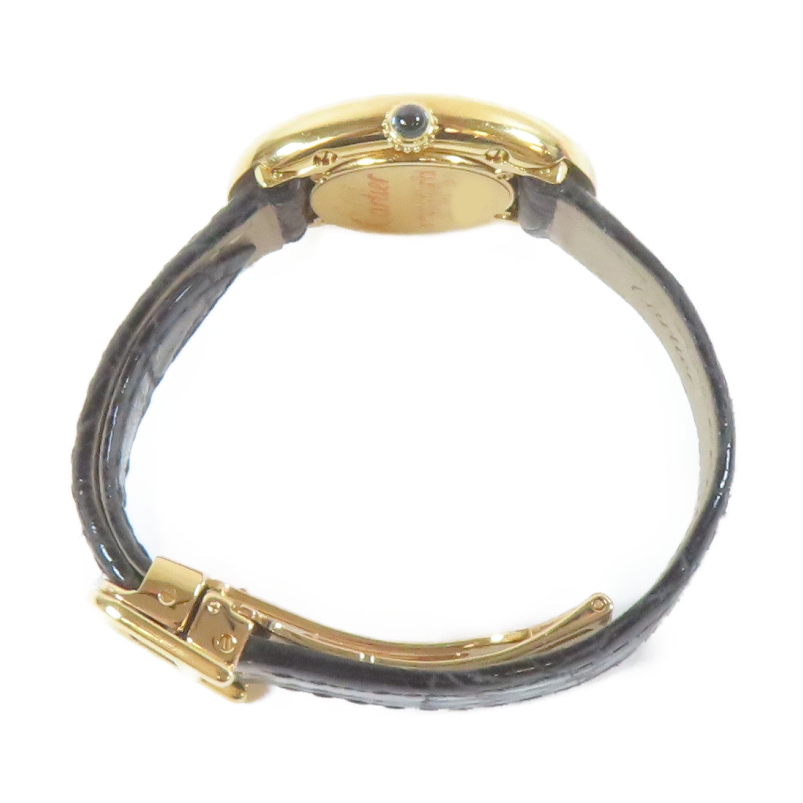 CARTIER Baignoire 18K黃金石英機芯手錶白色